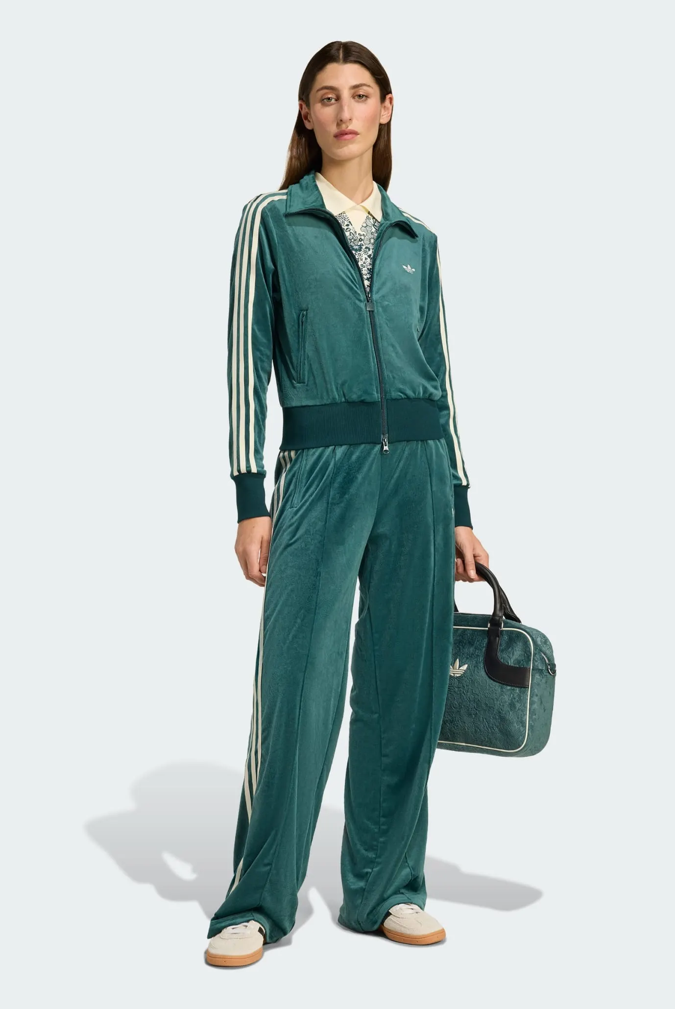 Женская велюровая спортивная кофта с узором adidas Originals x