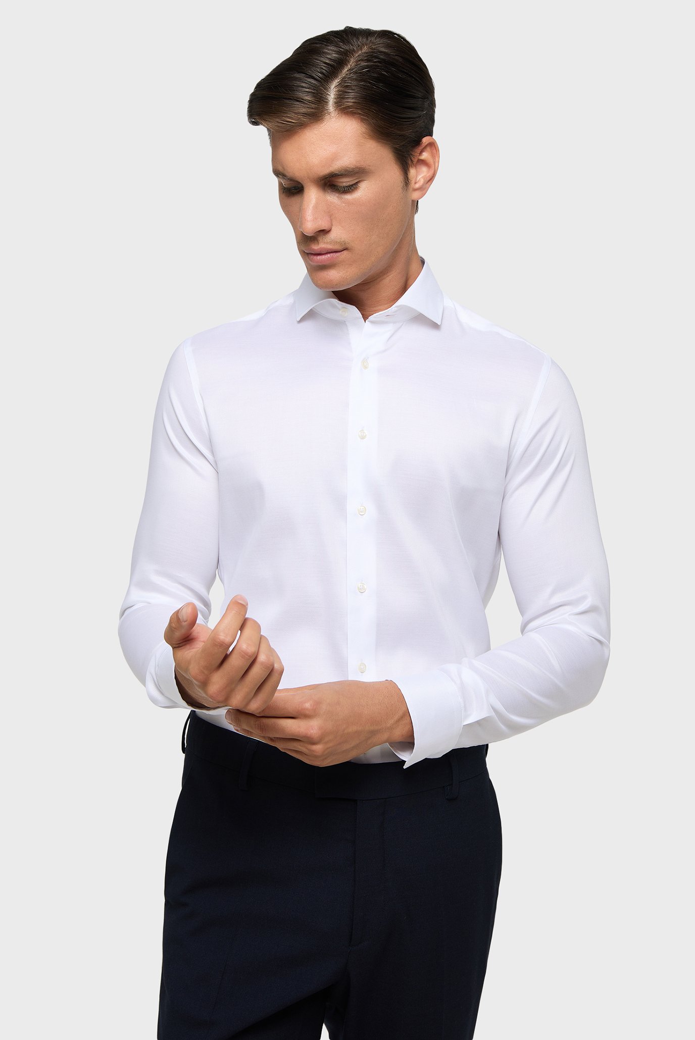 Чоловіча біла сорочка SLIM FIT 1