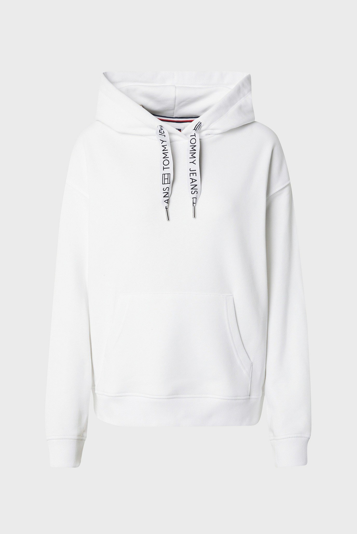 Женское белое худи TJW BXY LOGO DRAWCORD HOODIE EXT 1