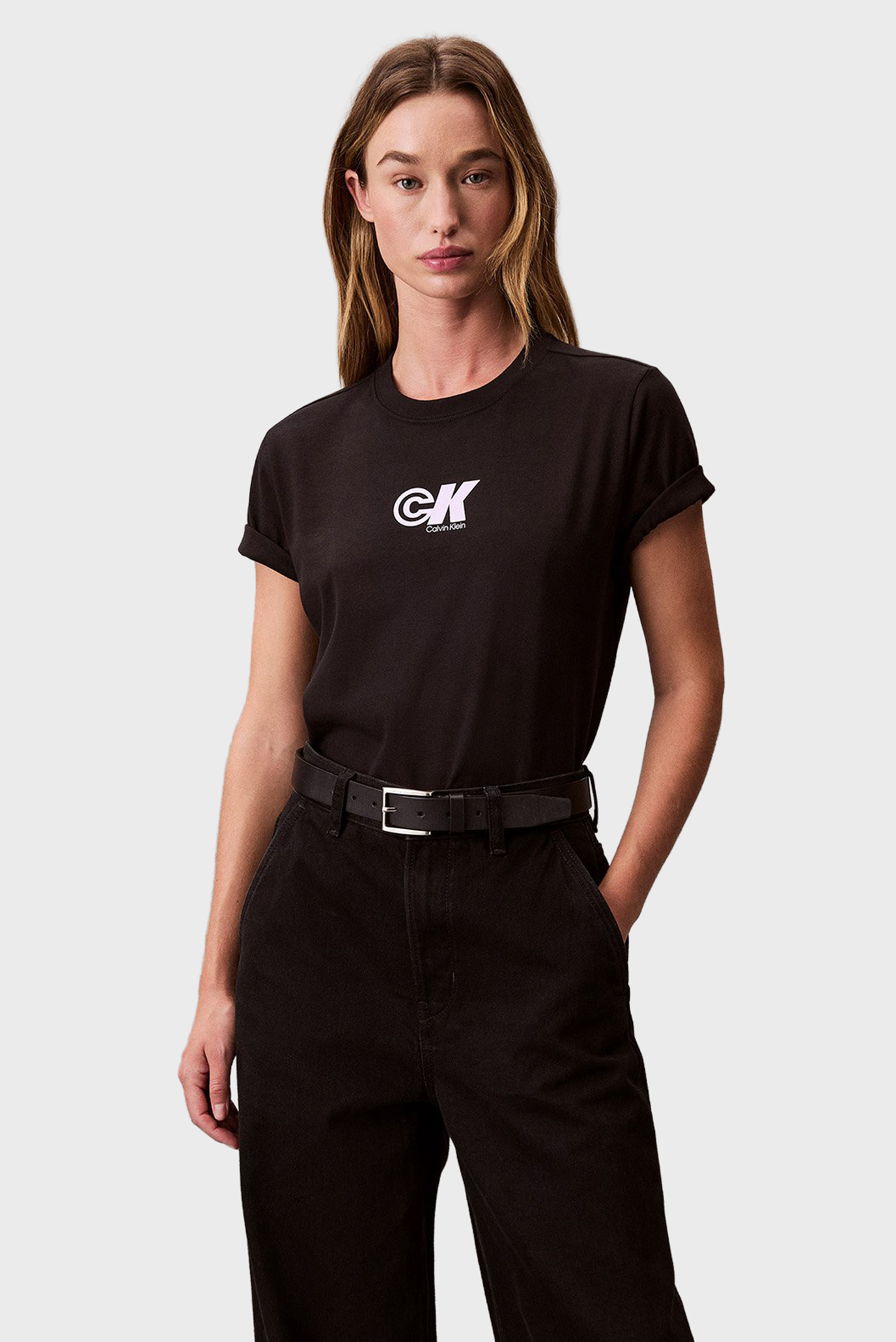 Женская черная футболка Черный S Calvin Klein Jeans LV047C839G Женская черная футболка Черный S Calvin Klein Jeans LV047C839G