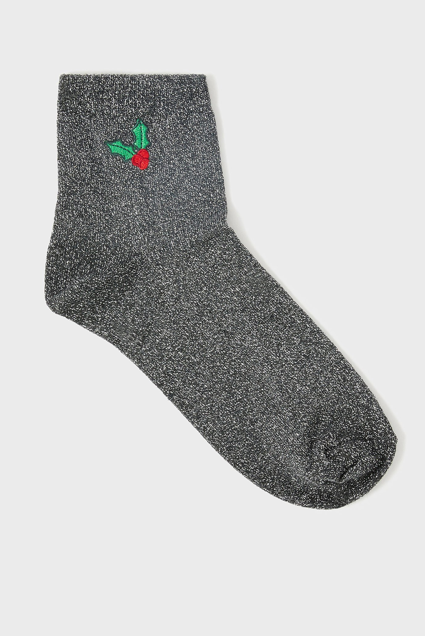 Жіночі сірі шкарпетки EMBROIDERED HOLLY 1