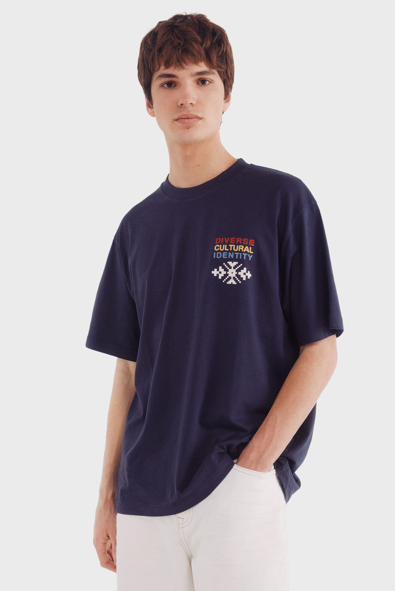 Мужская темно-синяя футболка Ethnic print Синий XL SPRINGFIELD 269193 Мужская темно-синяя футболка Ethnic print Синий XL SPRINGFIELD 269193