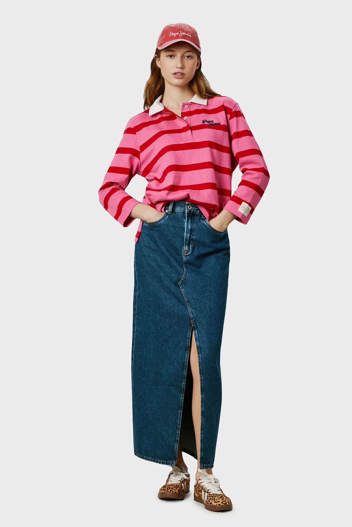 Женское розовое поло в полоску RHONDA 4