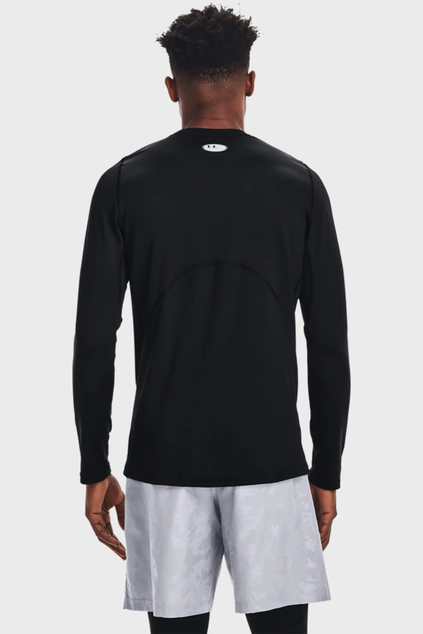 Мужской черный термореглан UA CG Armour Fitted Crew 3