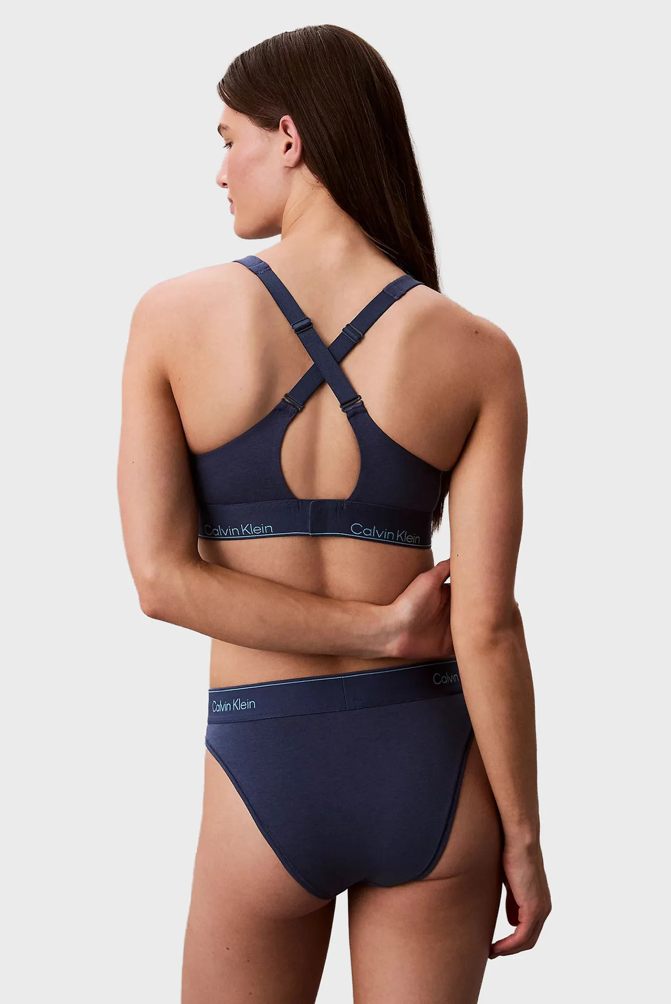 Женские синие трусики HIGH LEG TANGA 3