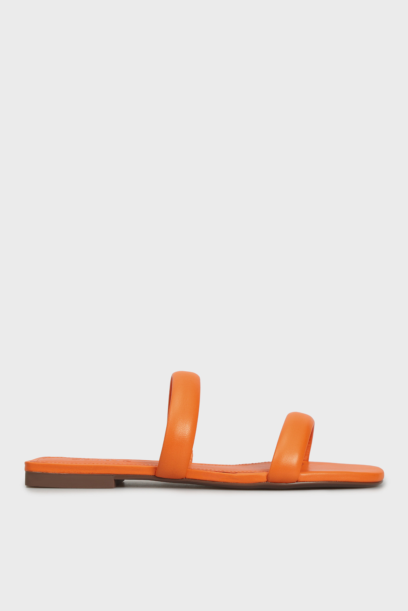 Женские оранжевые кожаные слайдеры 1