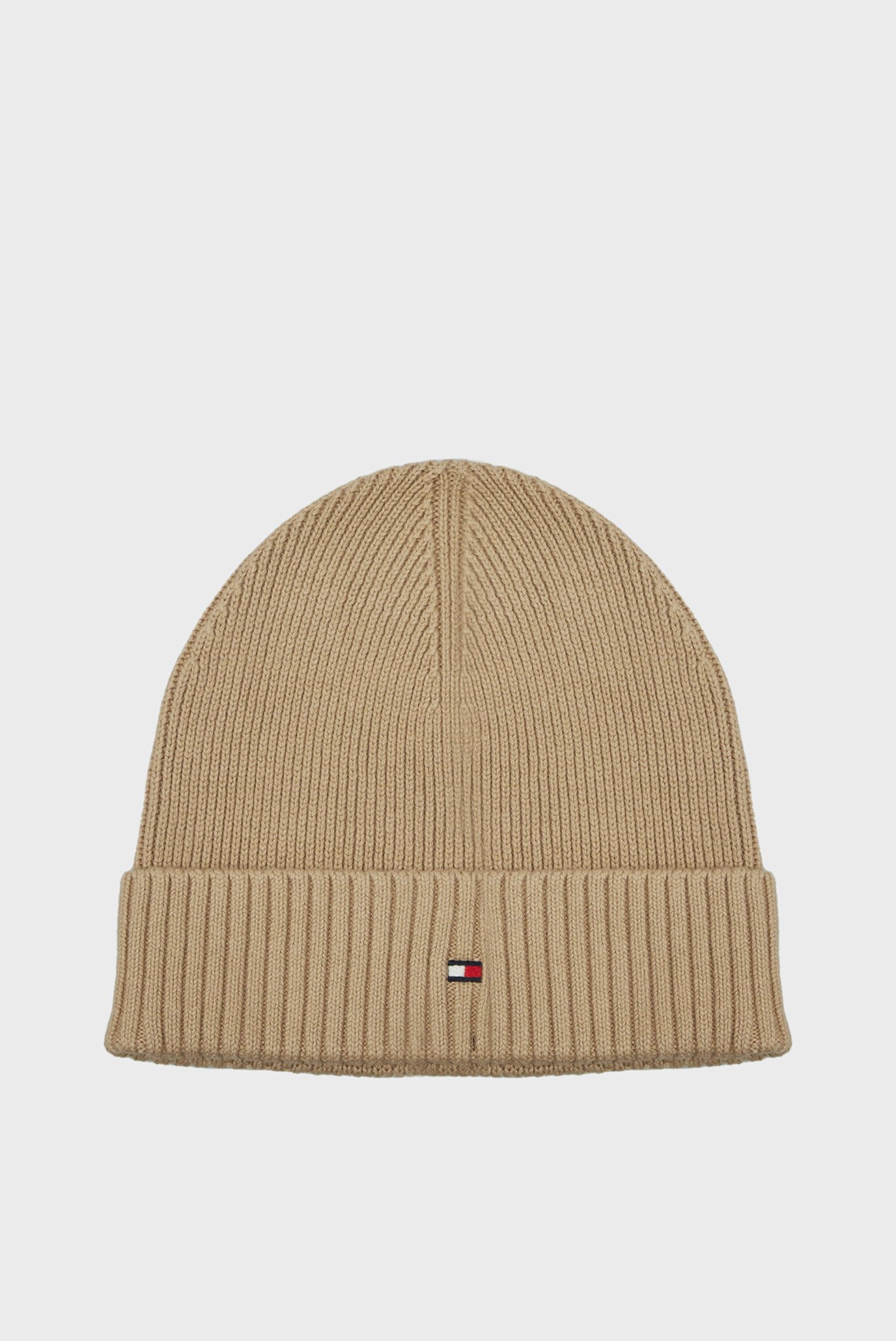 Чоловіча бежева шапка TH FLAG PIMA COTTON BEANIE 1