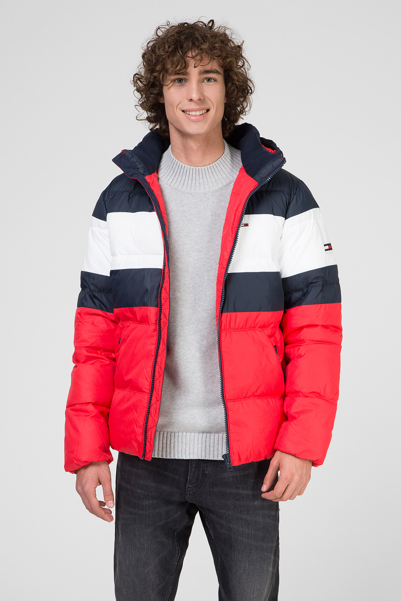 tommy hilfiger rugby stripe puffa