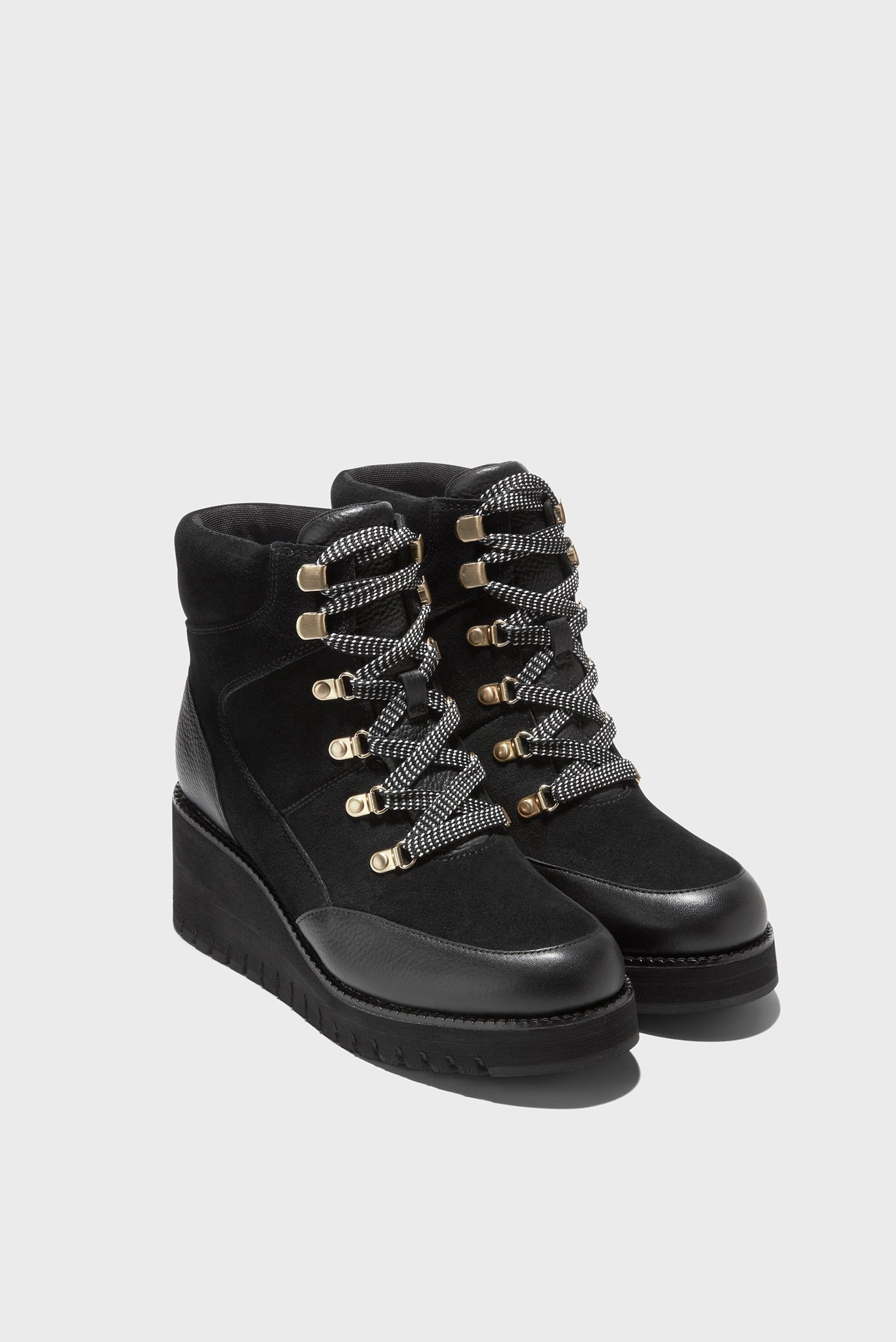 Женские черные замшевые ботильоны ZERØGRAND City Wedge Waterproof 2