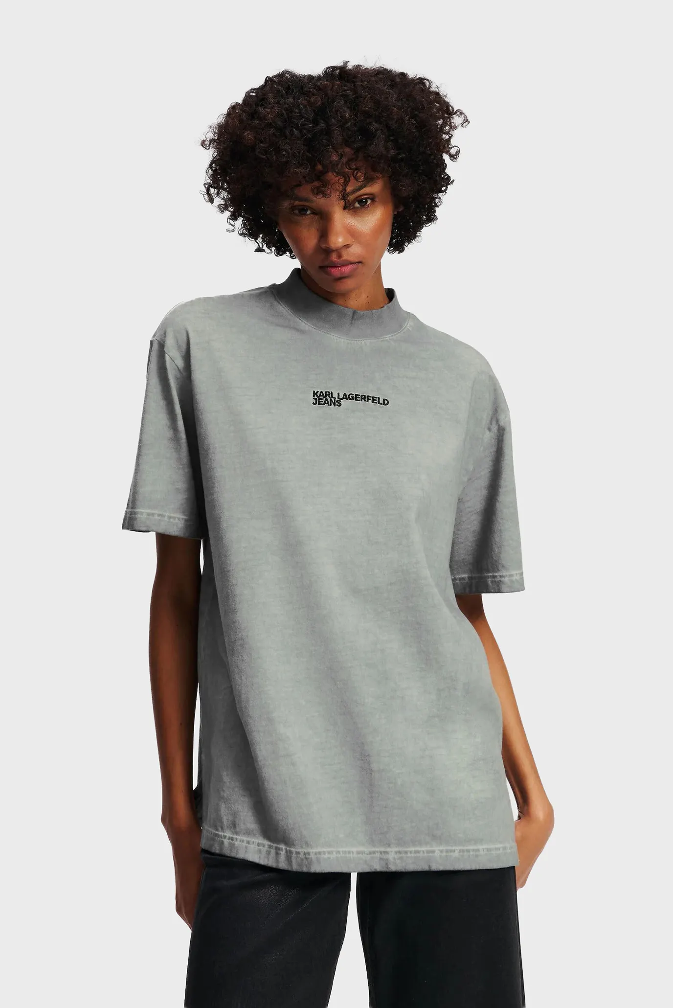 Женская серая футболка relax washed 1