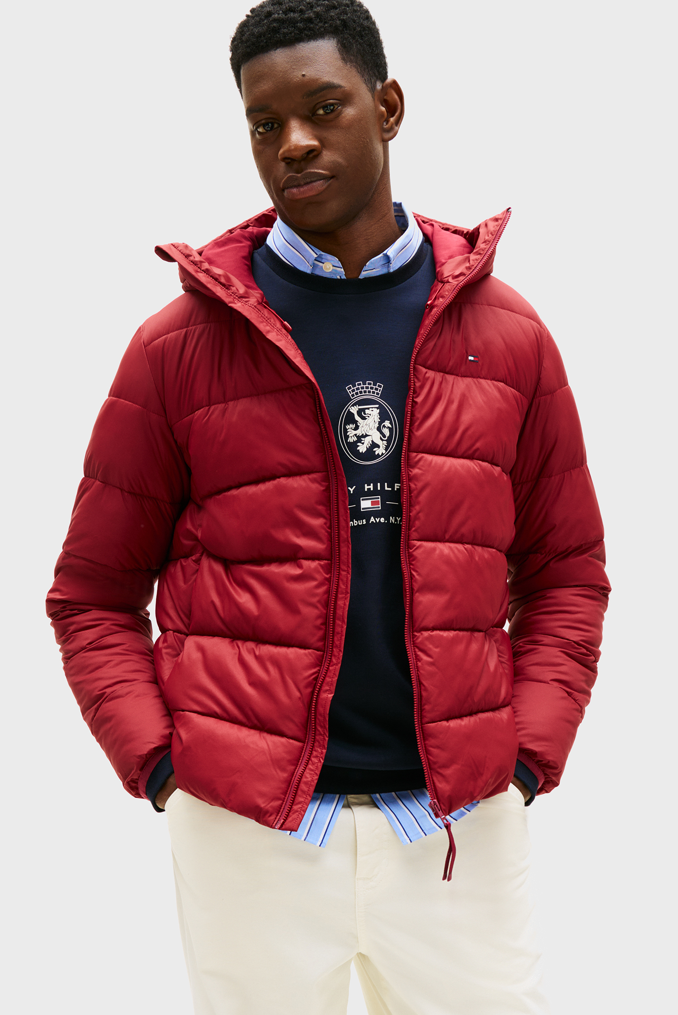 Мужская красная куртка HOODED Красный M Tommy Hilfiger MW0MW41983 Мужская красная куртка HOODED Красный M Tommy Hilfiger MW0MW41983