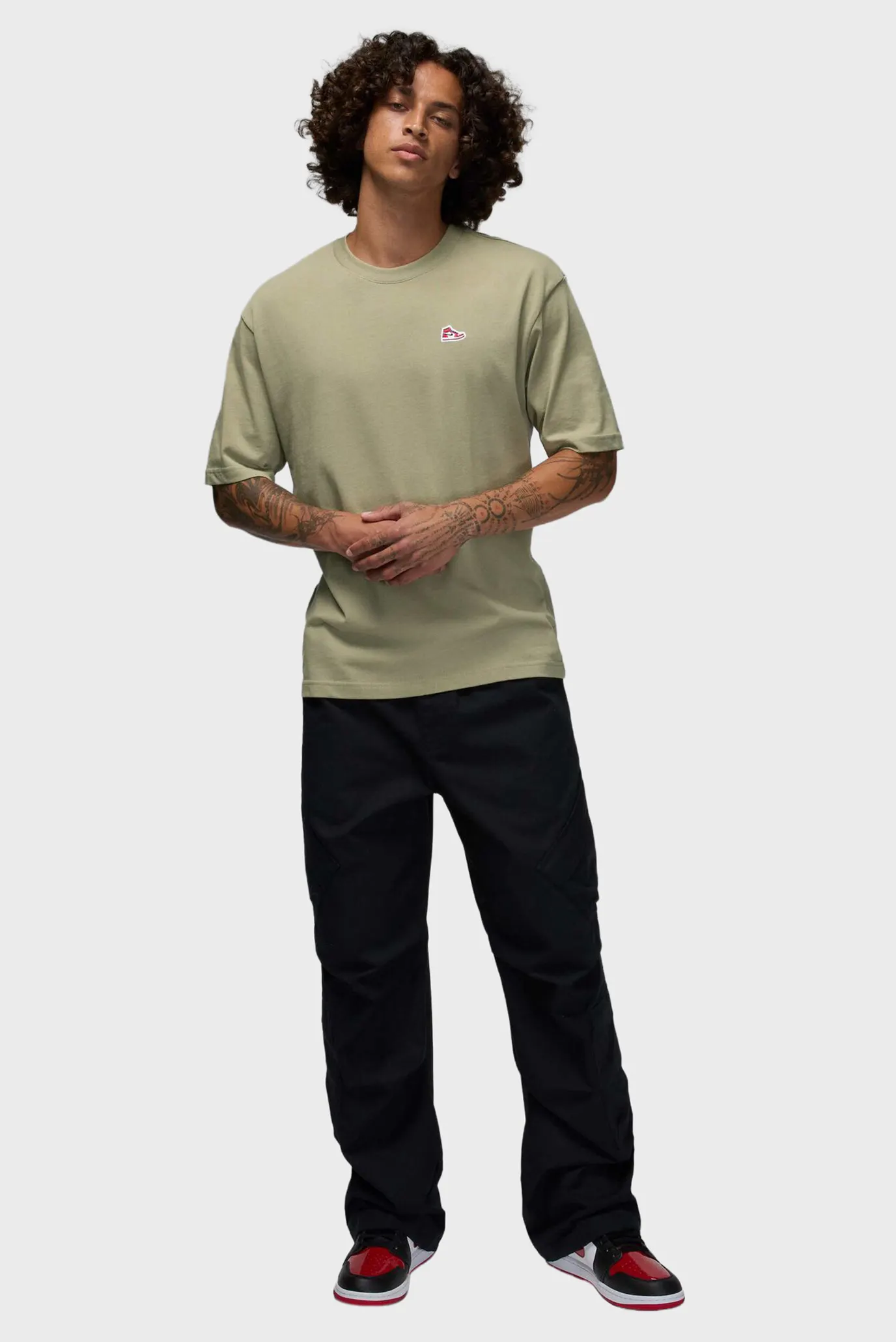 Чоловіча оливкова футболка M J BRND BR SNKR PCH SS CRW 2