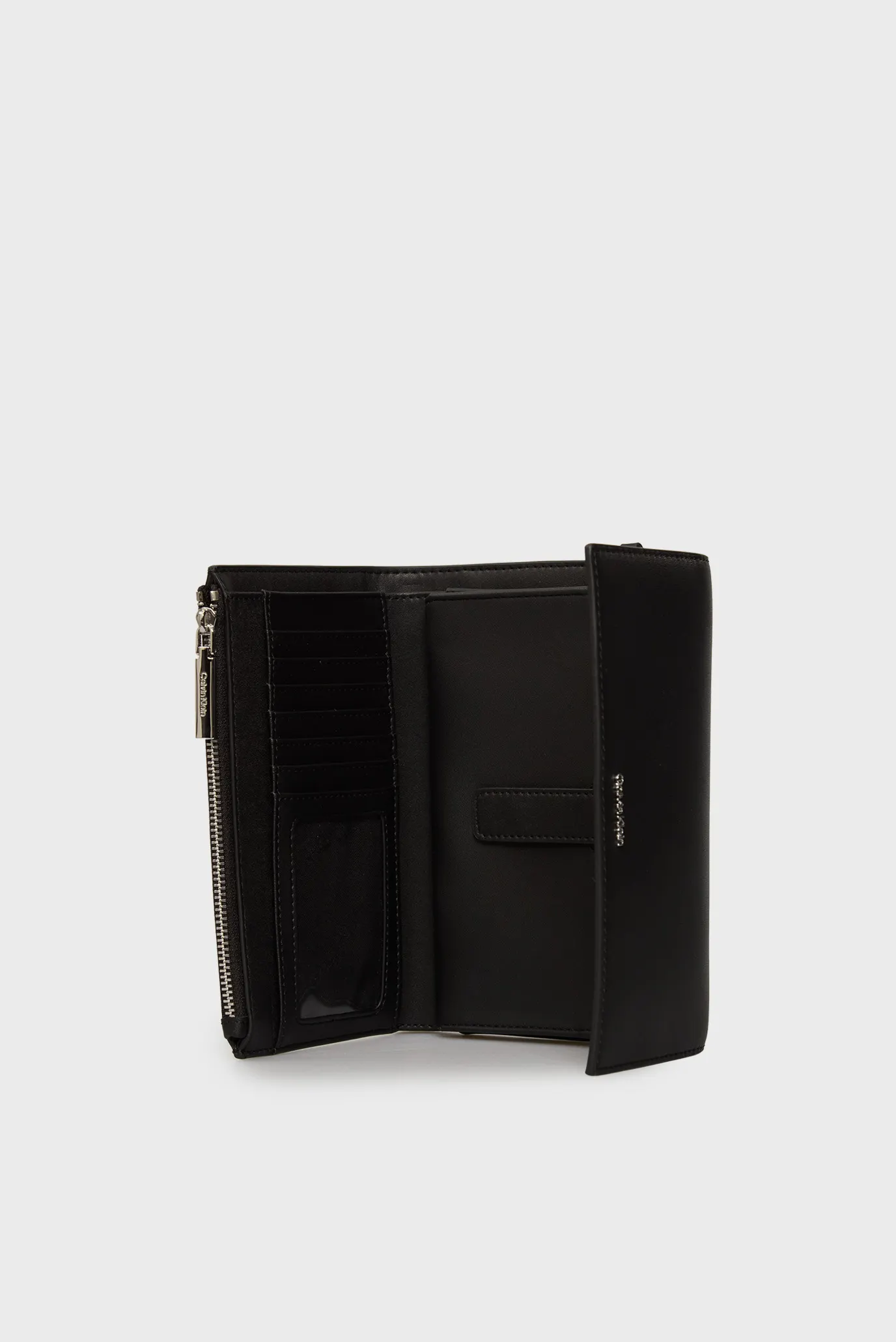 Женский черный кошелек TRIFOLD 2