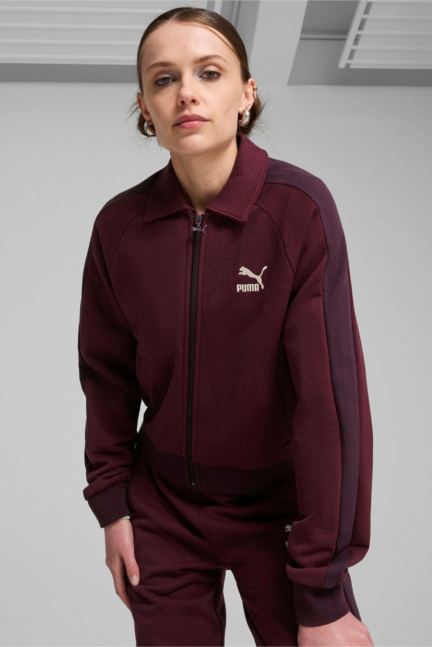 Жіноча бордова спортивна кофта T7 Track Jacket Women 1