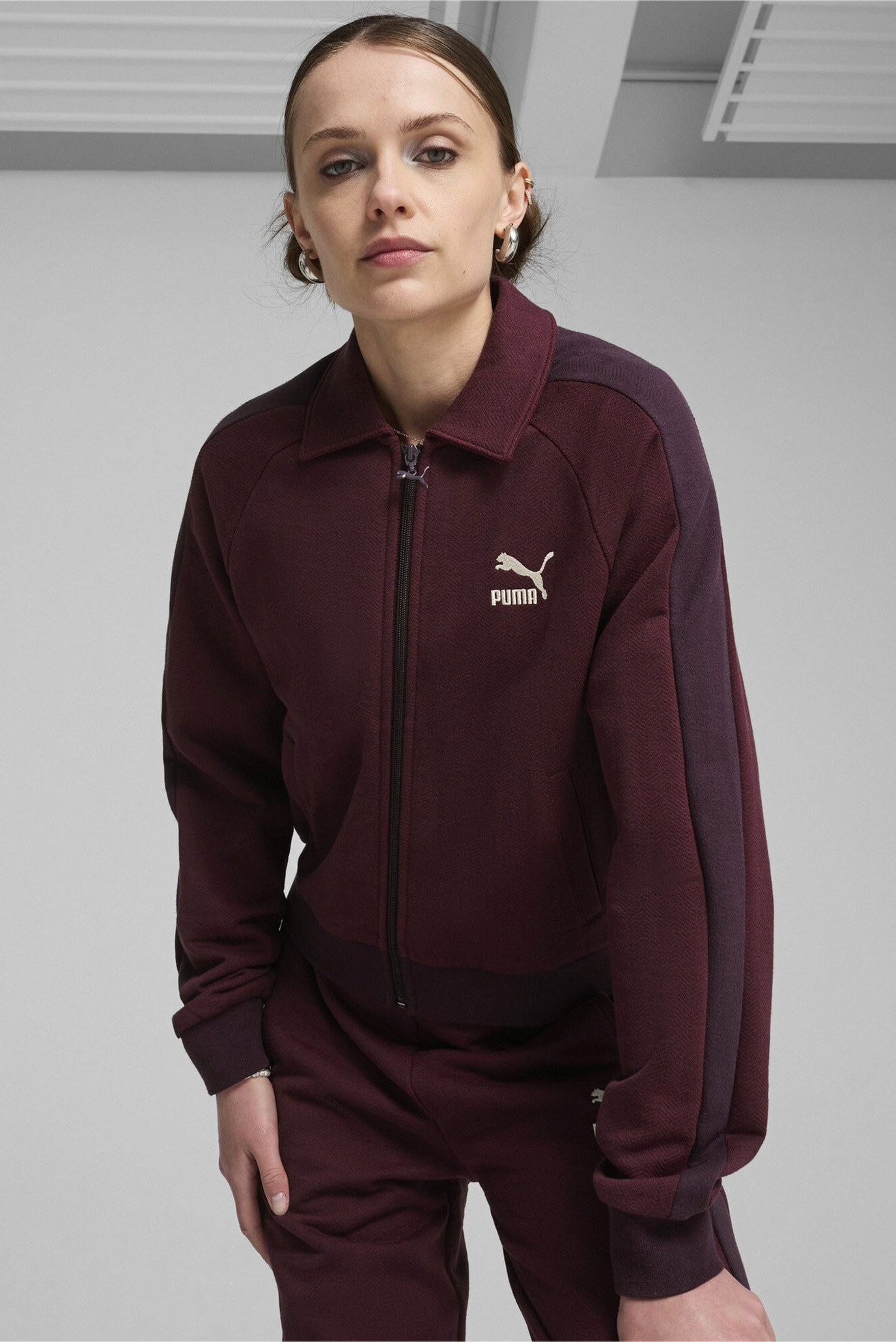 Женская бордовая спортивная кофта T7 Track Jacket Women 1