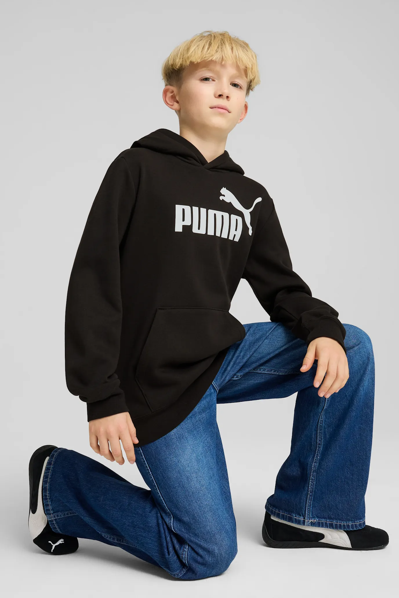 Детское черное худи ESS No. 1 Logo Fleece Hoodie Youth 2