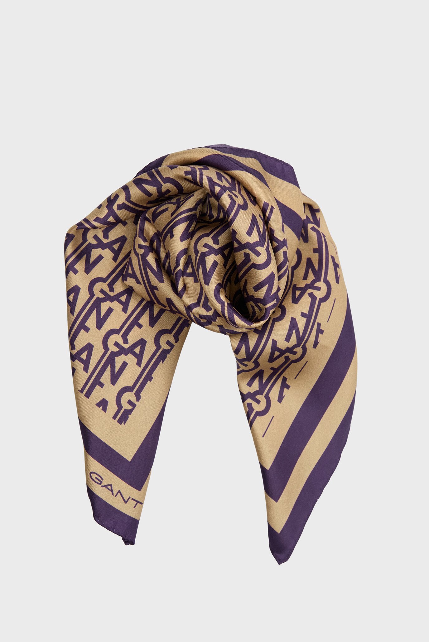 Женский шелковый платок с узором MONOGRAM PRINTED SILK SCARF 1