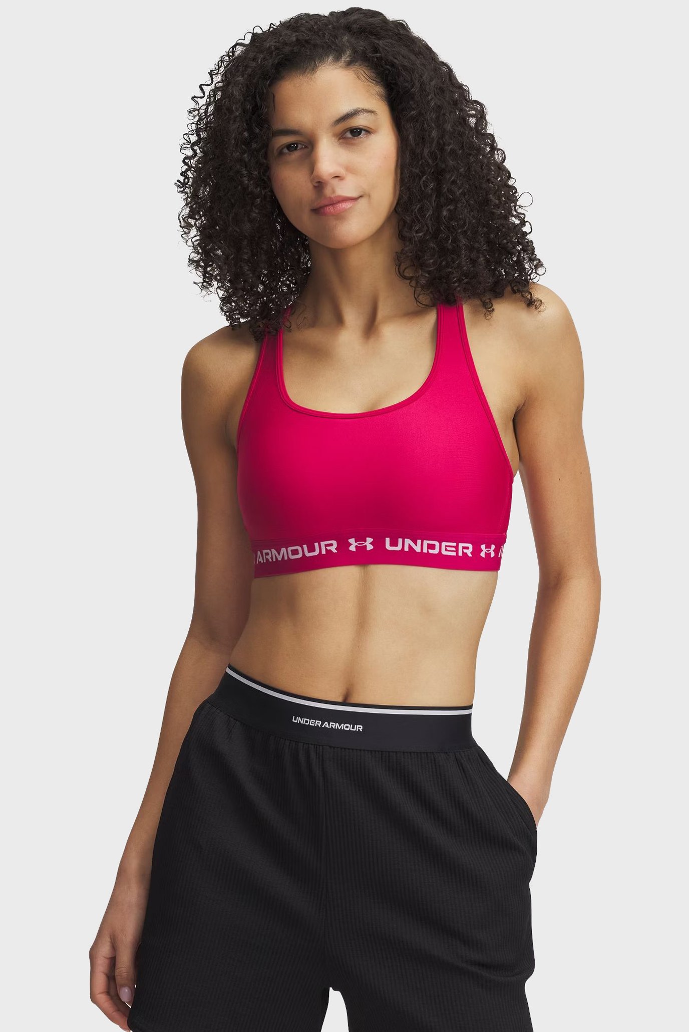 Женский малиновый топ Crossback Mid Bra Малиновый XL Under Armour 1361034-681 Женский малиновый топ Crossback Mid Bra Малиновый XL Under Armour 1361034-681