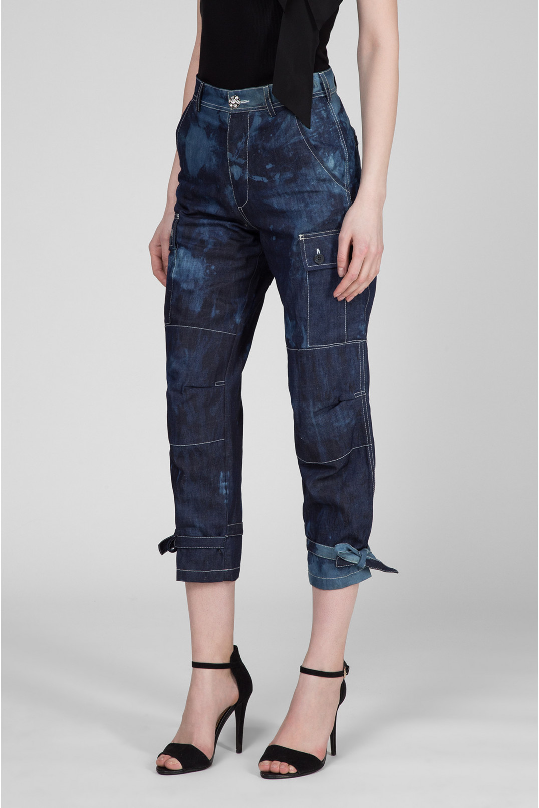 Жіночі сині джинсові карго 1