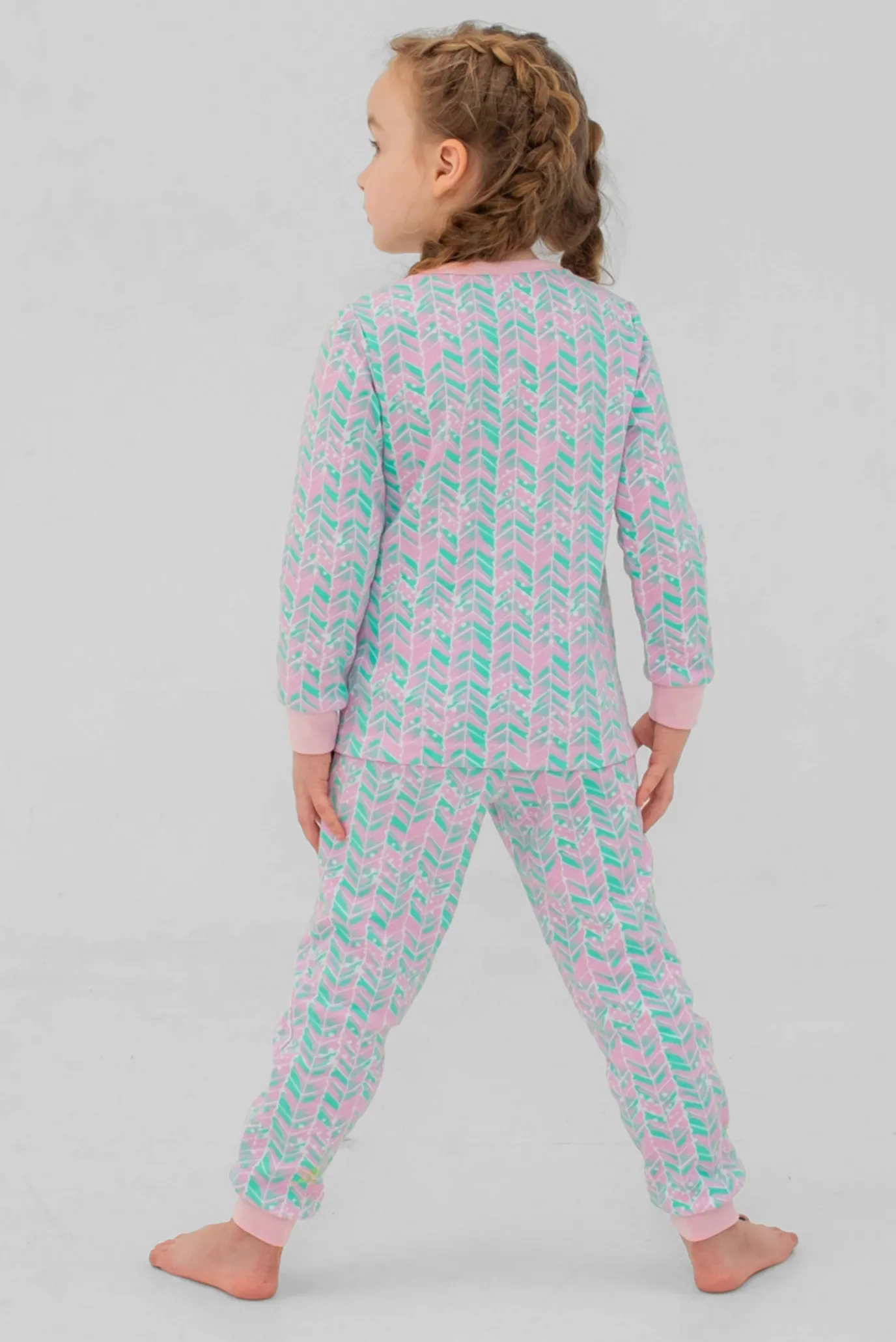 Детская пижама с узором (лонгслив, брюки) 7