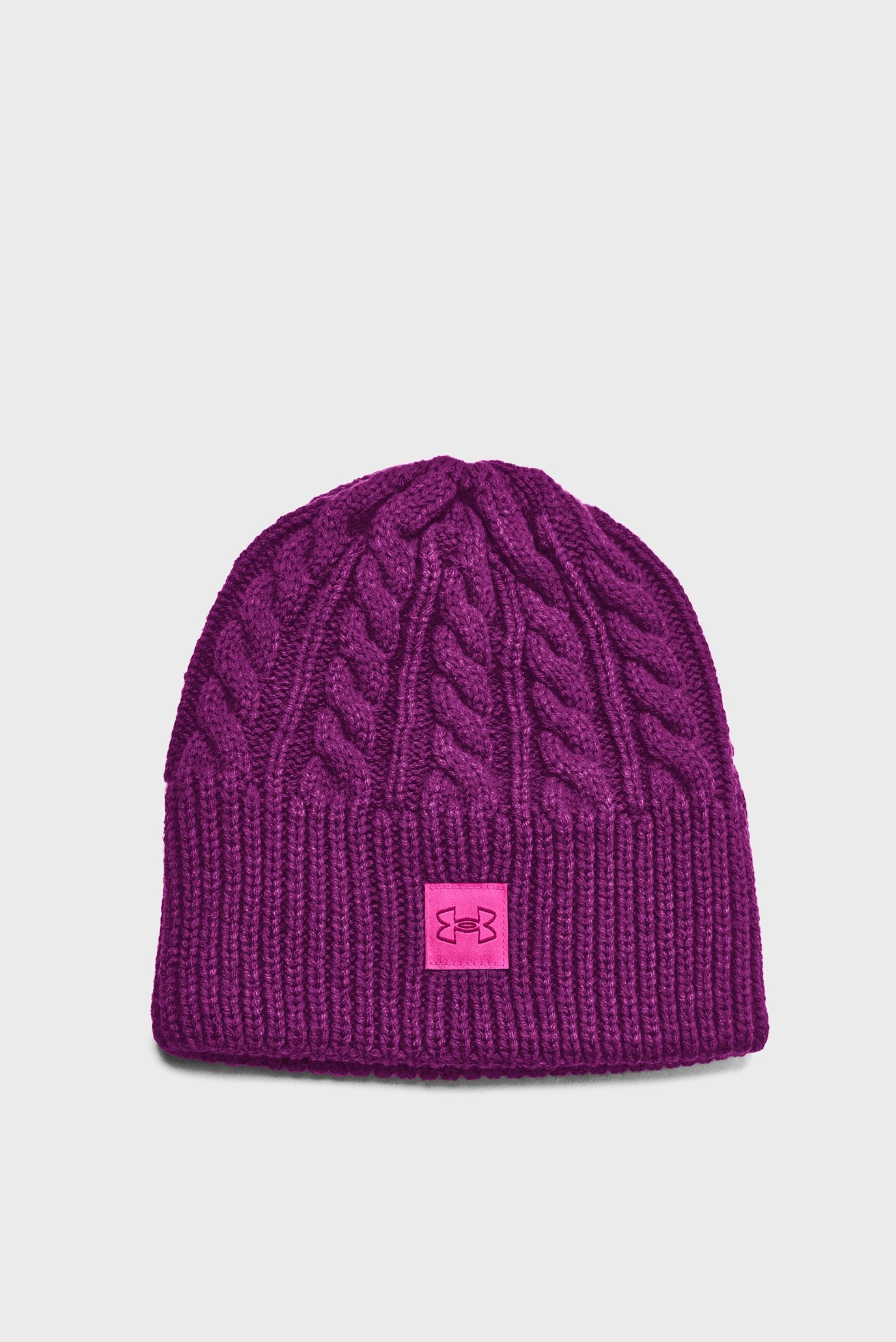 Женская фиолетовая шапка Halftime Cable Knit Beanie 1