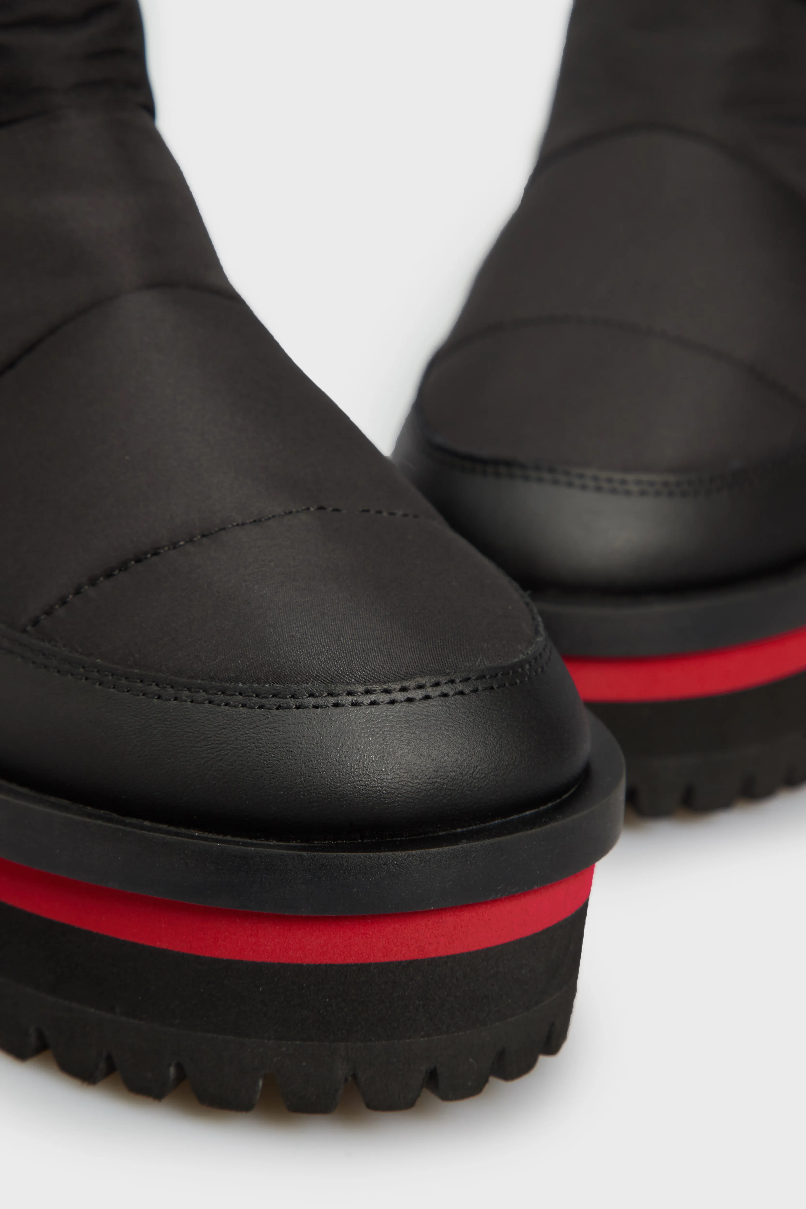 Женские черные дутики TJW NYLON FLATFORM BOOT 2