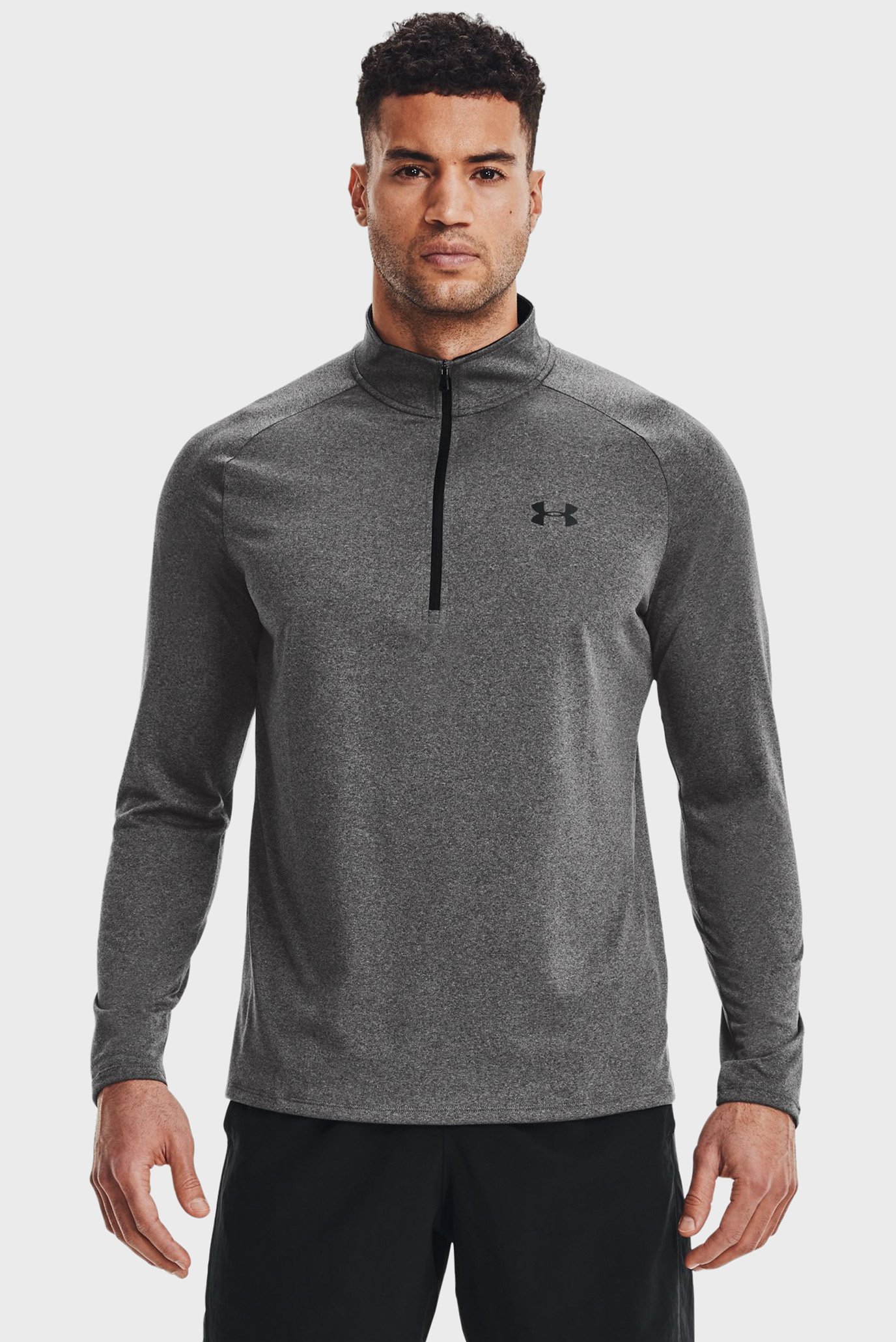 Мужской серый лонгслив UA Tech 2.0 1/2 Zip Серый S Under Armour 1328495-090 Мужской серый лонгслив UA Tech 2.0 1/2 Zip Серый S Under Armour 1328495-090