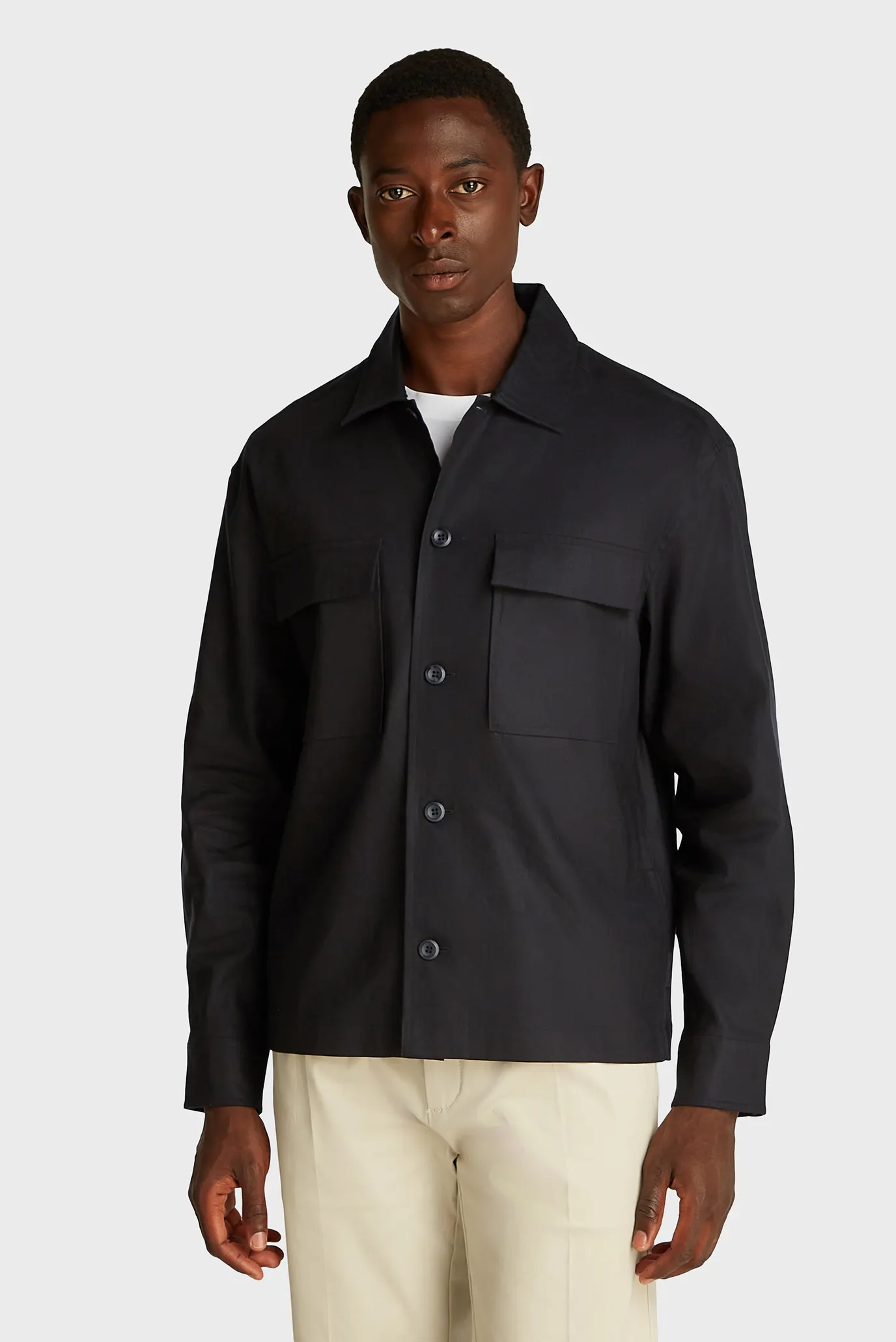 Чоловіча чорна сорочка STRETCH OVERSHIRT 1