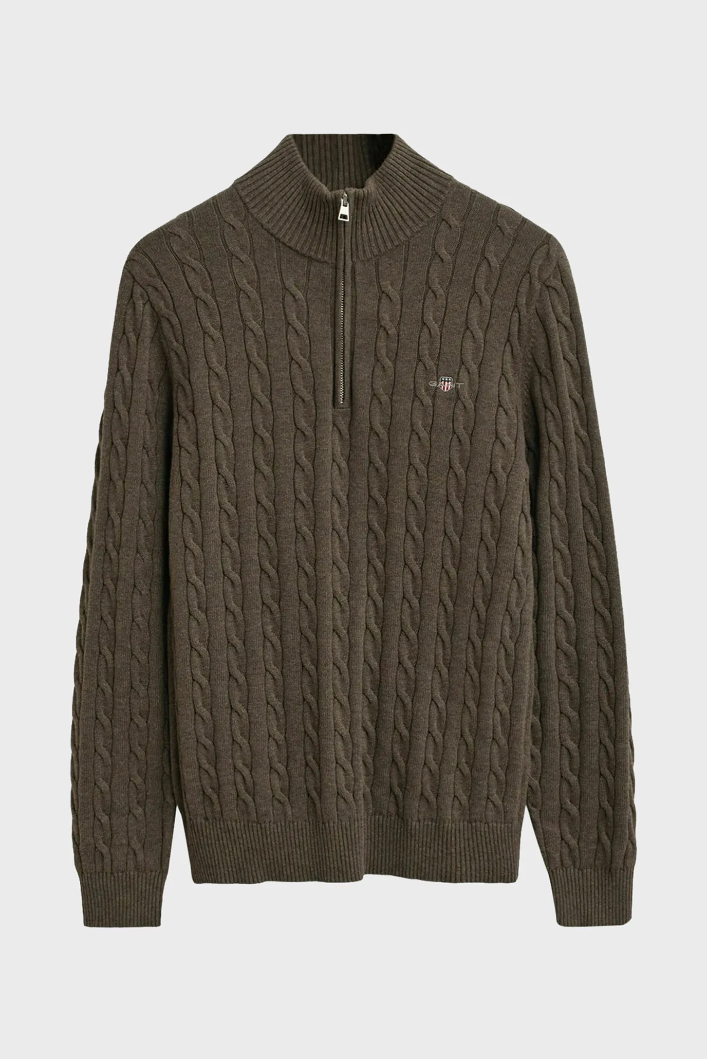 Мужской коричневый джемпер CABLE 5