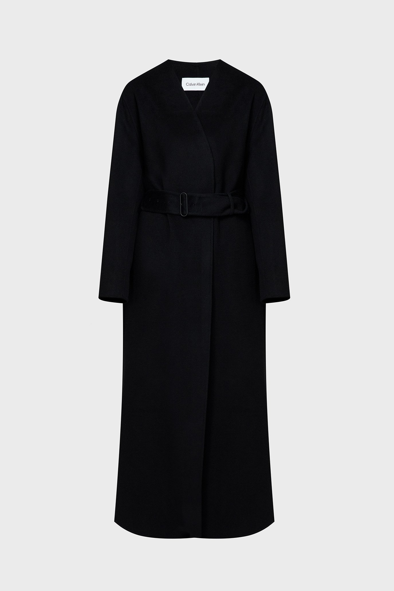 Женское черное шерстяное пальто DOUBLE FACED 1