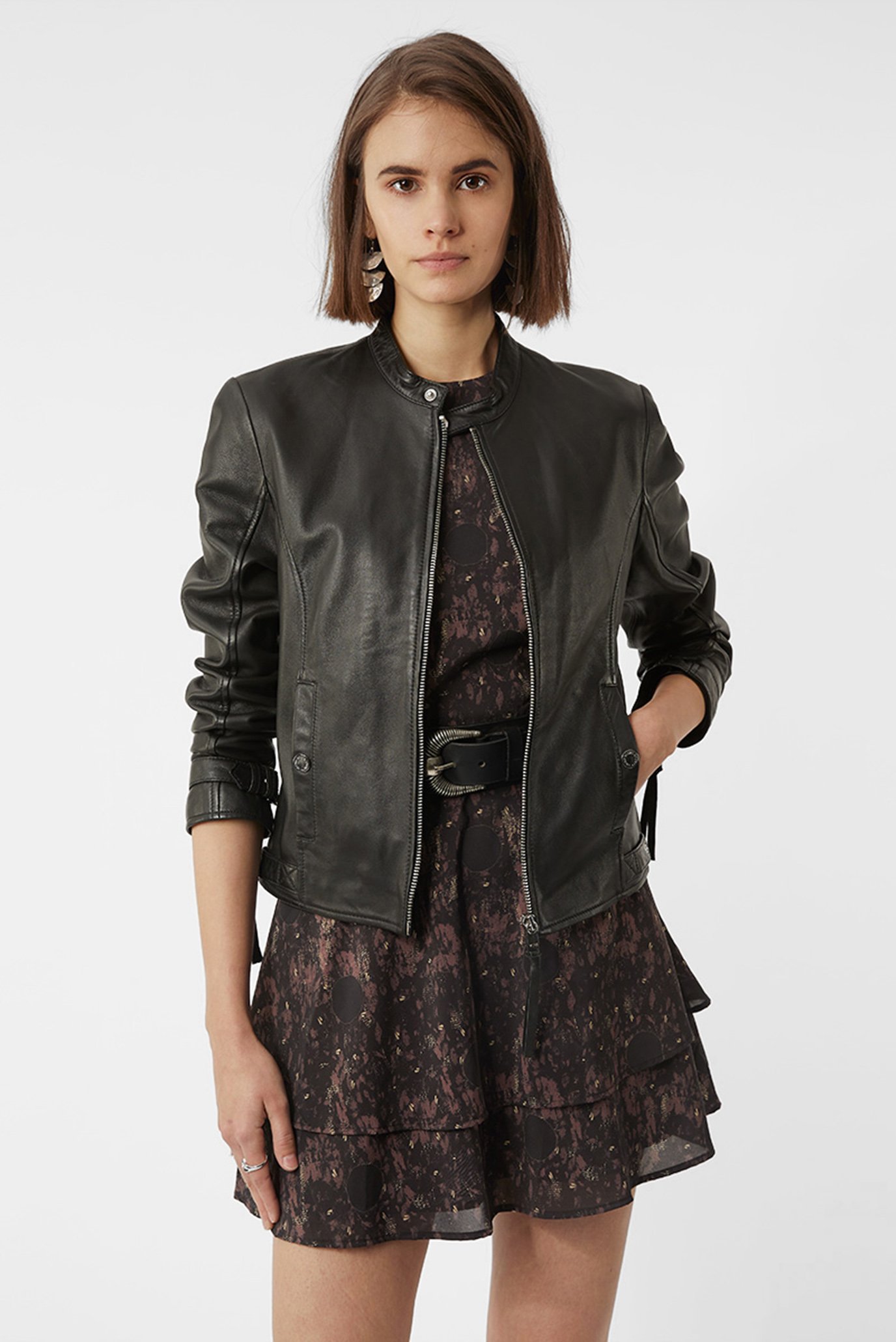 Жіноча чорна шкіряна куртка Lana soft regular 221 1