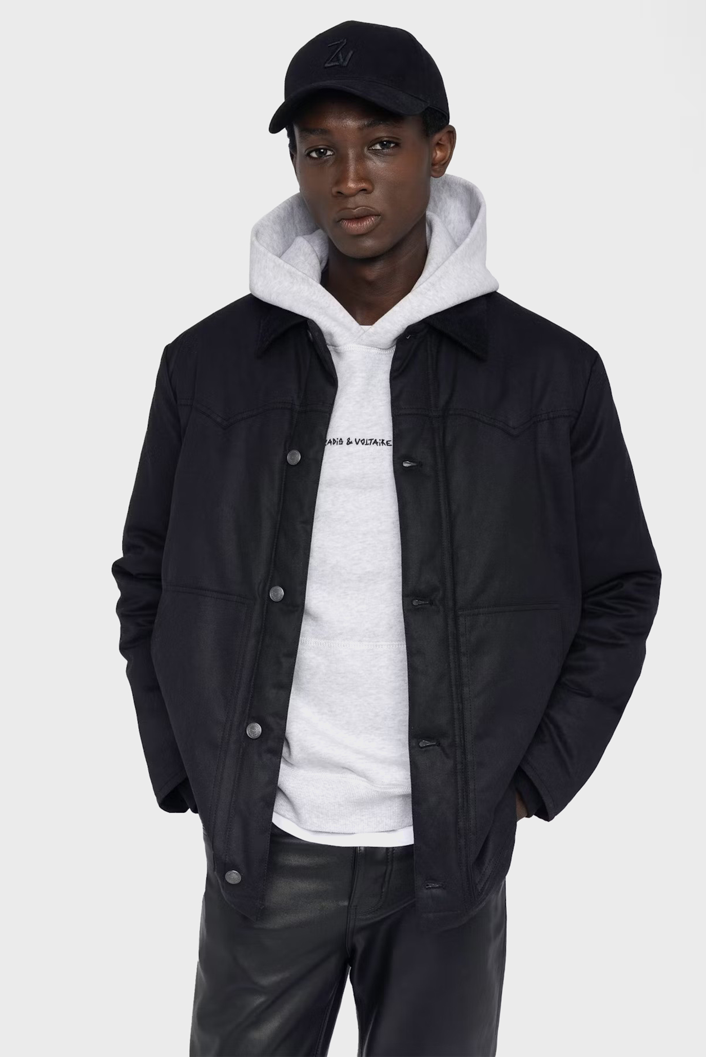 Мужская темно-серая куртка Boye Серый M ZADIG&VOLTAIRE WMOW01406_DARK GREY Мужская темно-серая куртка Boye Серый M ZADIG&VOLTAIRE WMOW01406_DARK GREY