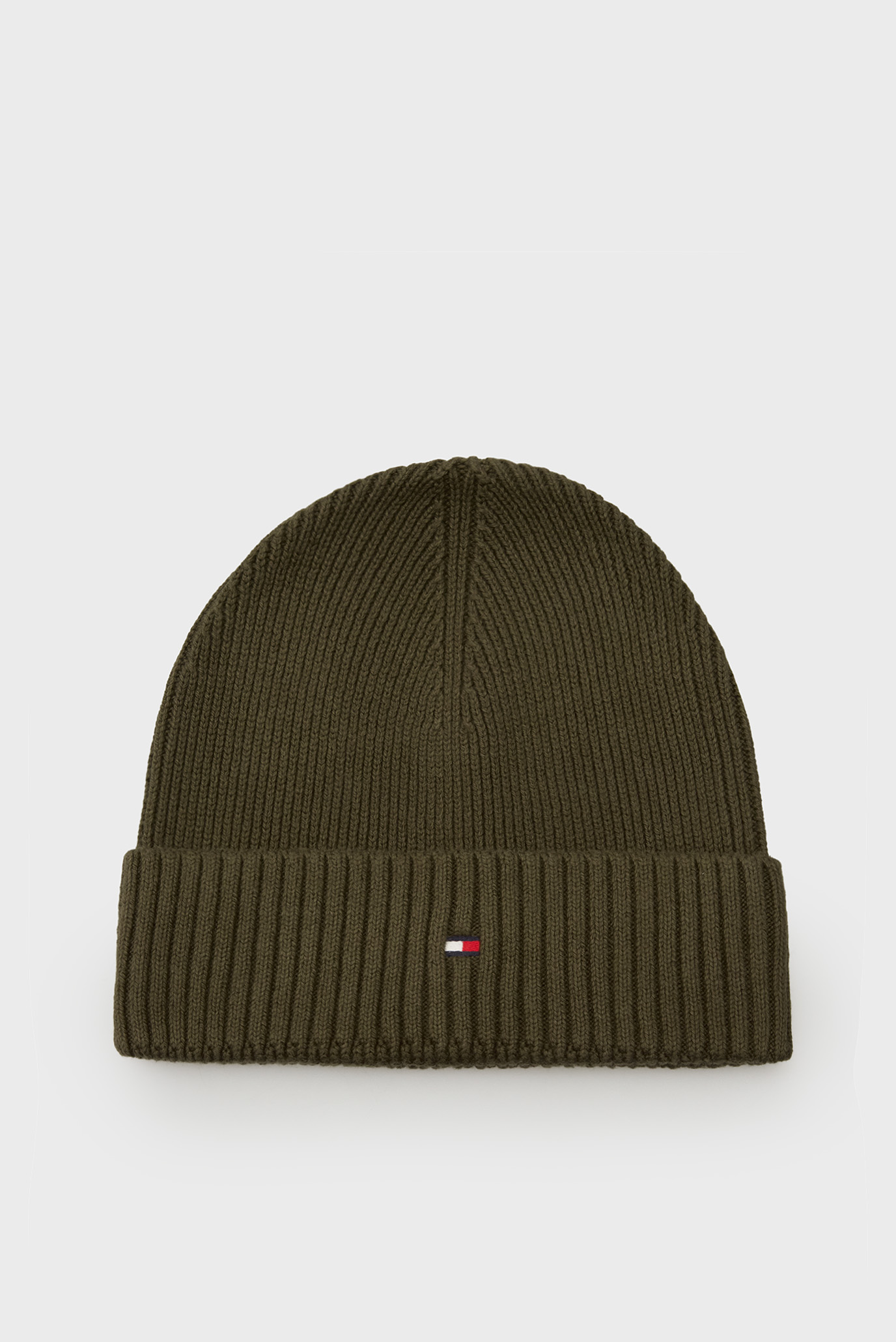 Мужская зеленая шапка TH FLAG PIMA COTTON BEANIE 1