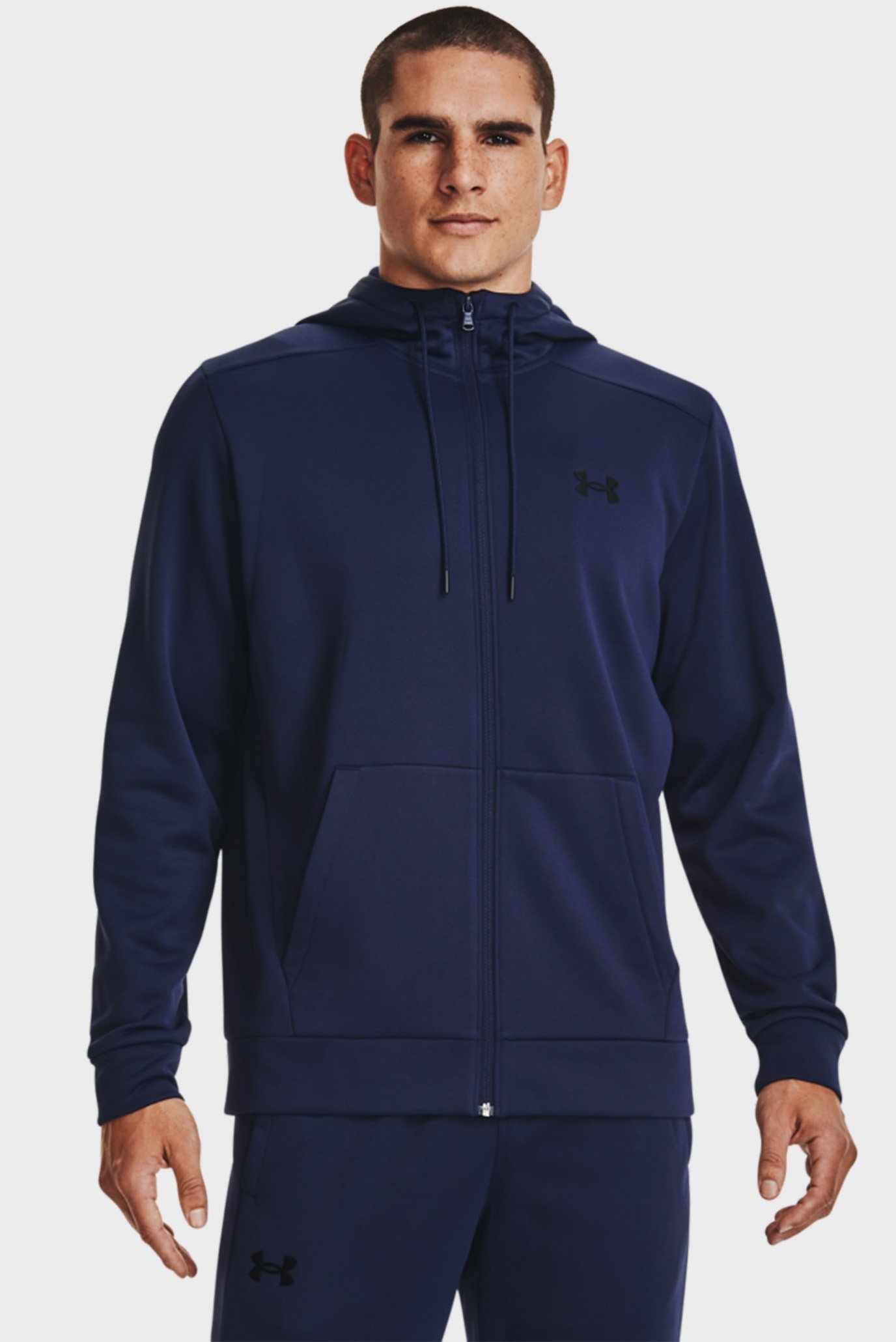 Мужское темно-синее худи UA Armour Fleece FZ Hoodie 1