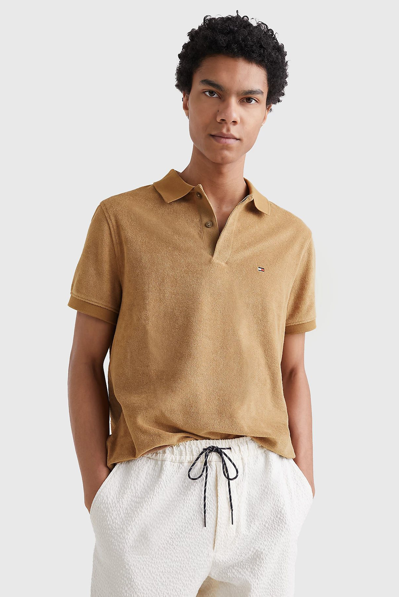 Мужское бежевое поло MICRO TOWELLING REG Tommy Hilfiger MW0MW30770 — MD ...