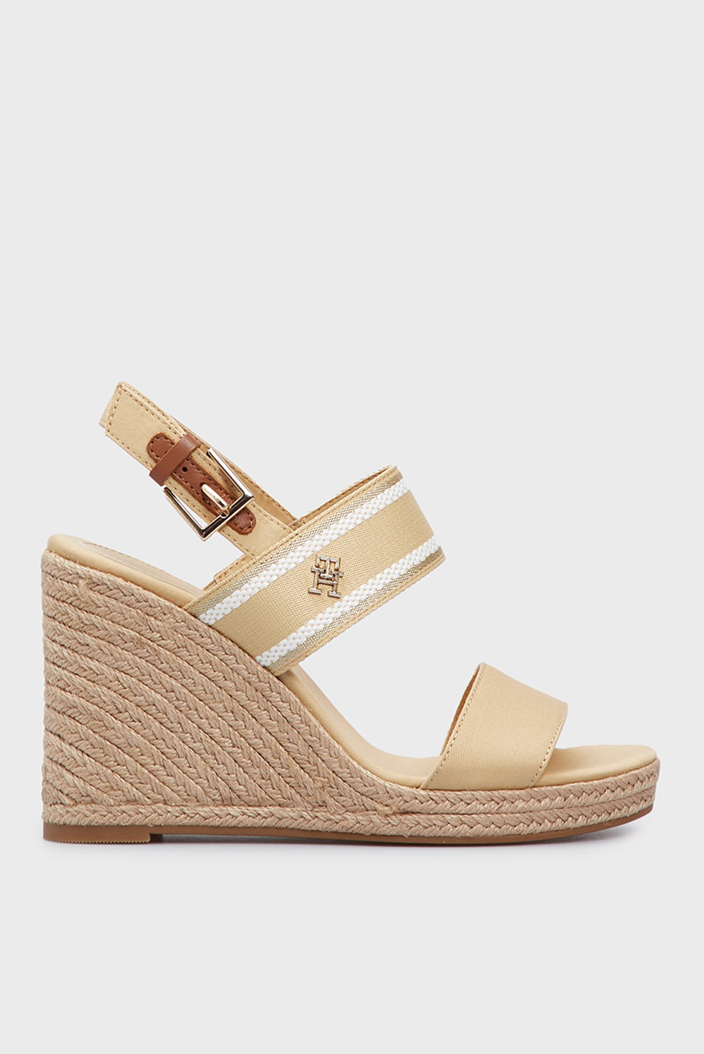 Жіночі бежеві босоніжки MONO WEBBING HIGH WEDGE SANDAL 1