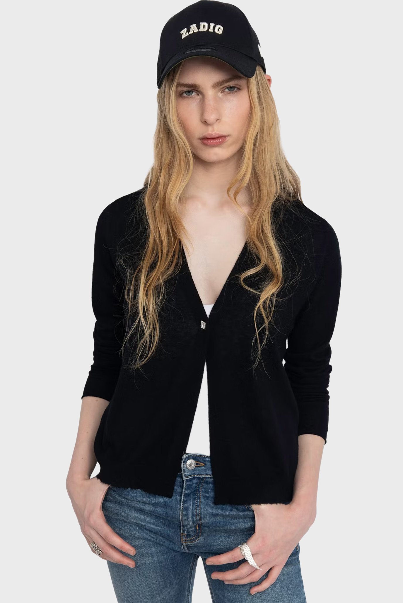 Женский черный кашемировый кардиган Manylla Черный M ZADIG&VOLTAIRE KWCA01632_BLACK Женский черный кашемировый кардиган Manylla Черный M ZADIG&VOLTAIRE KWCA01632_BLACK