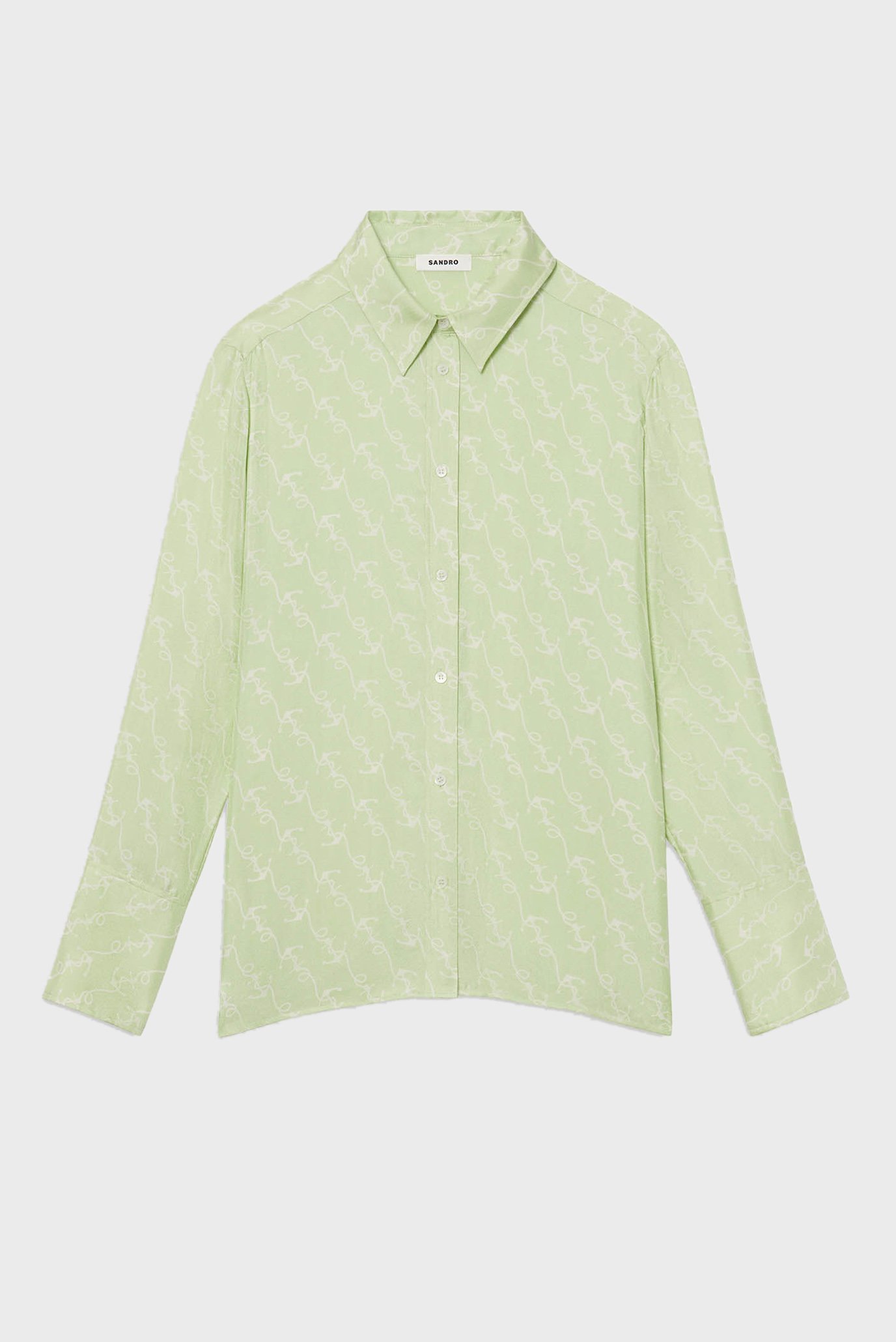 Женская зеленая шелковая блуза 1