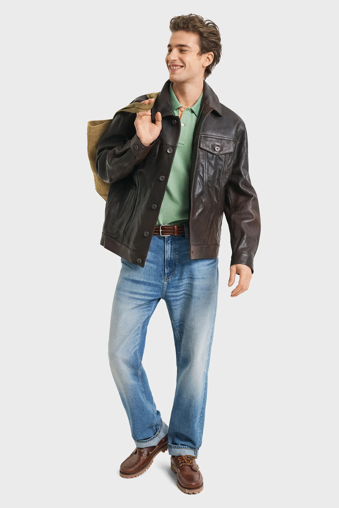 Чоловіче зелене поло REG CONTRAST PIQUE 4