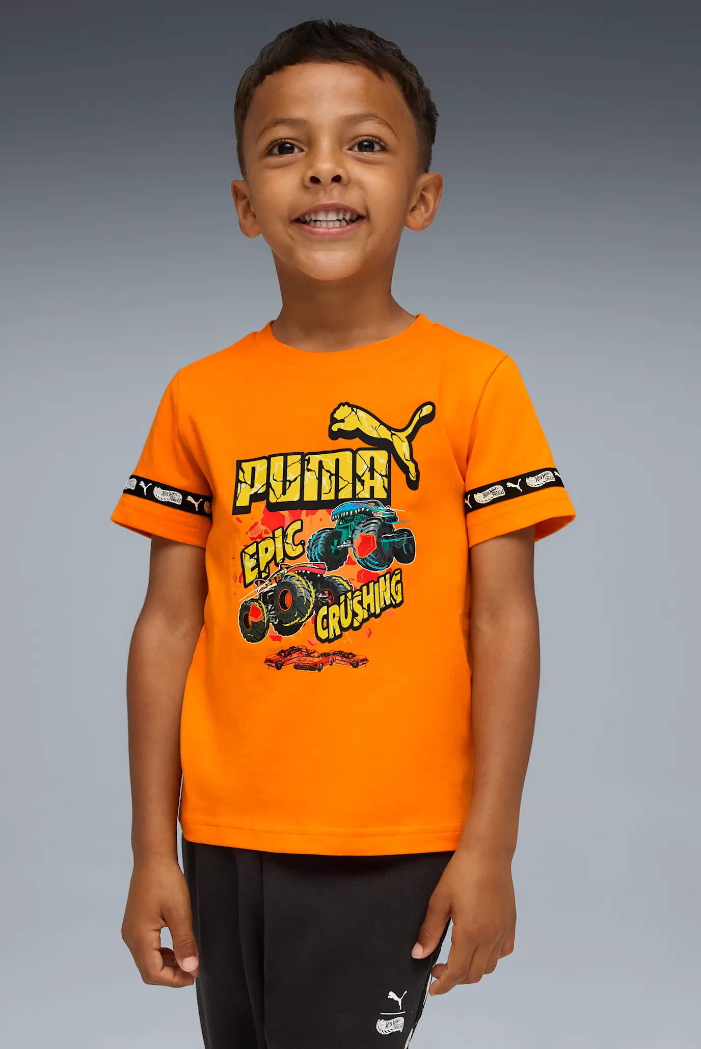 Дитяча помаранчева футболка PUMA x HOT WHEELS™ MONSTER TRUCKS Tee Kids 1