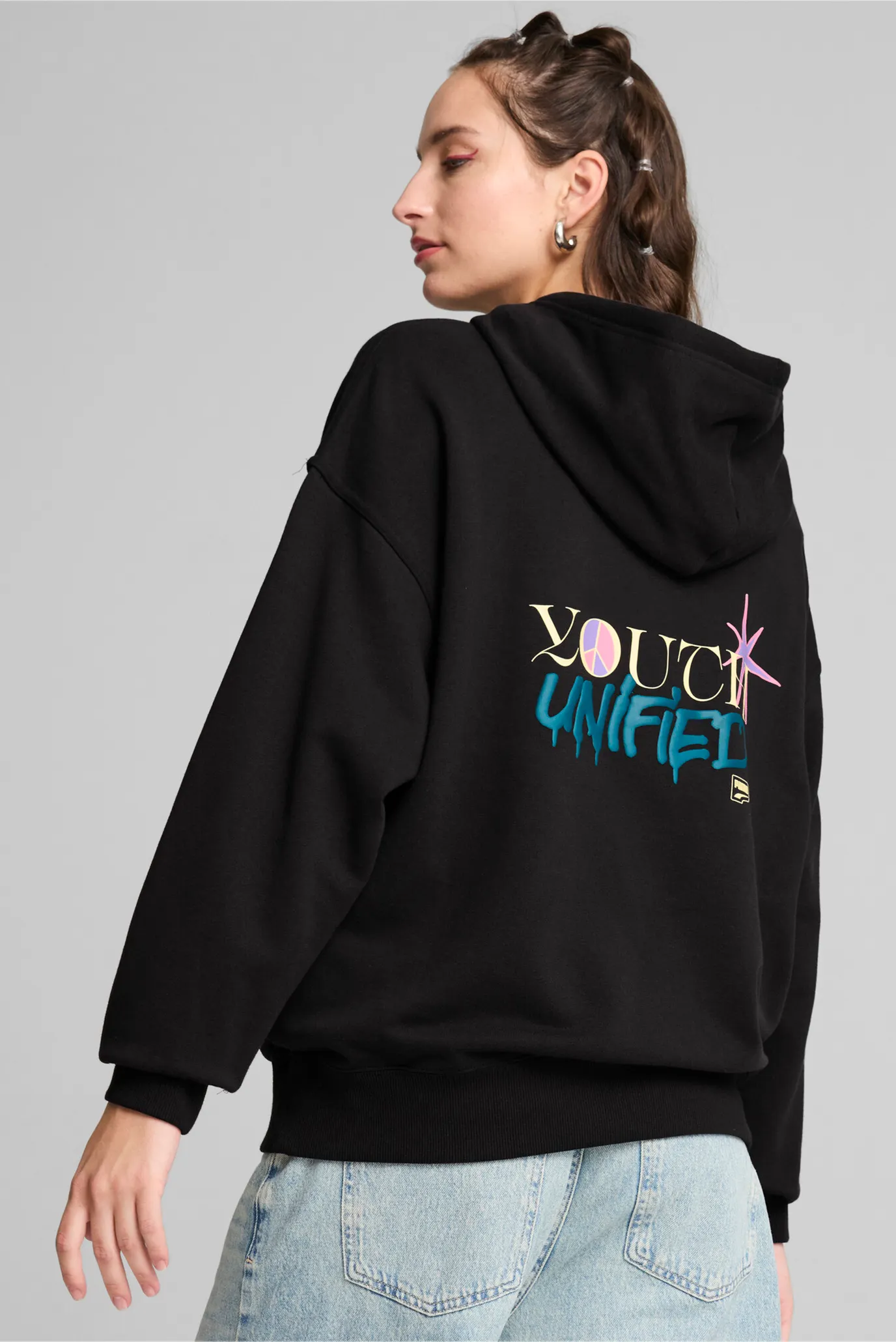 Женское черное худи DOWNTOWN Oversized Hoodie Women PUMA 626658