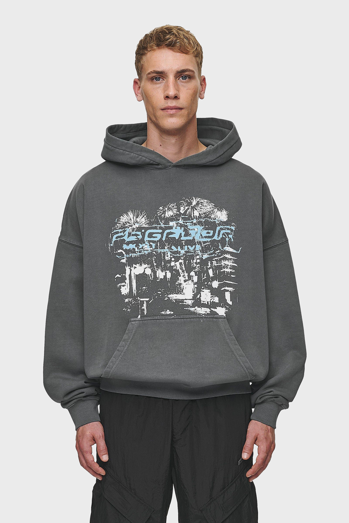 Мужское серое худи Macon Boxy Hoodie 1