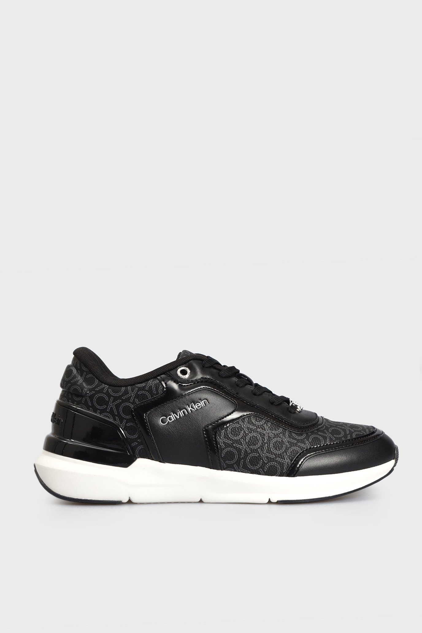 Женские черные кожаные кроссовки FLEXI RUNNER LACE UP - MONO MIX Calvin ...