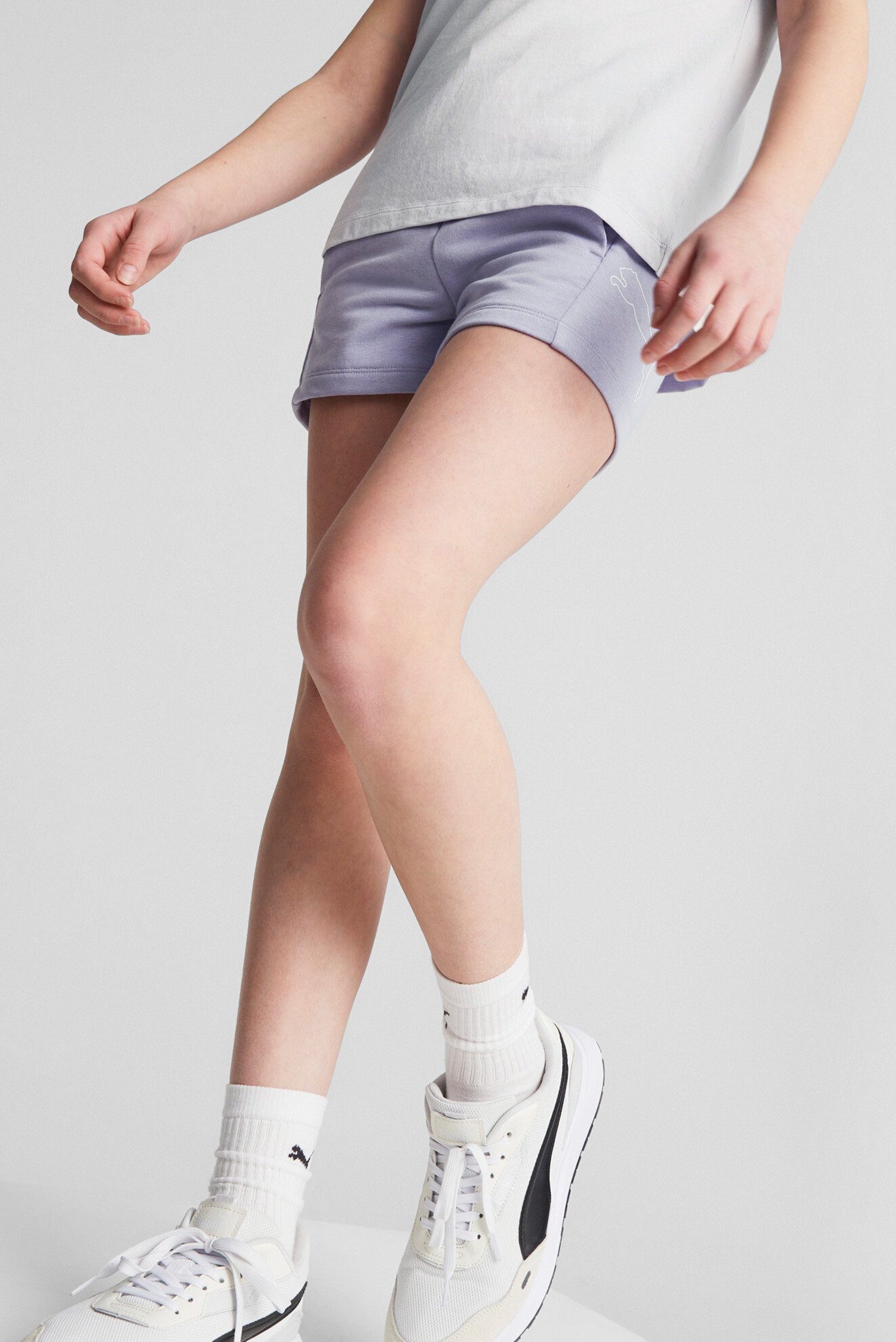 Дитячі бузкові шорти PUMA POWER High-Waist Shorts Youth 1