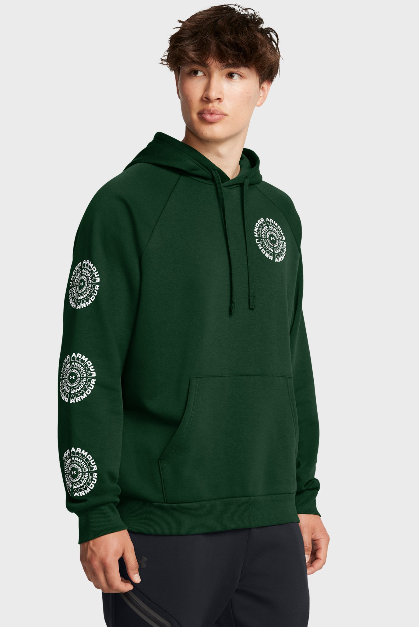 Чоловіче зелене худі UA Rival Fleece HBR Logo HD 1