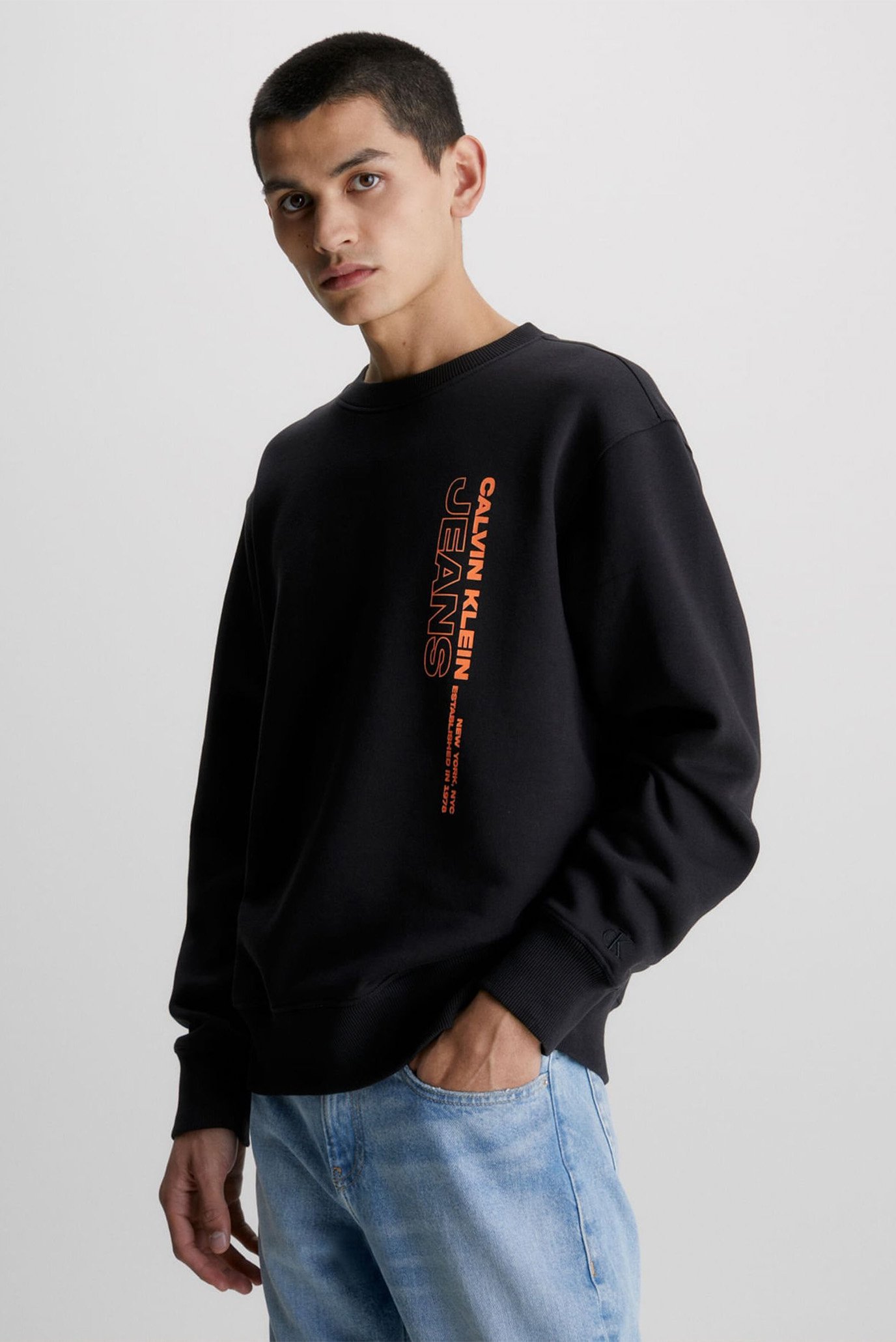 Чоловічий чорний світшот BLUZA CREW NECK 1