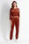 Жіночий теракотовий велюровий костюм (світшот, брюки)