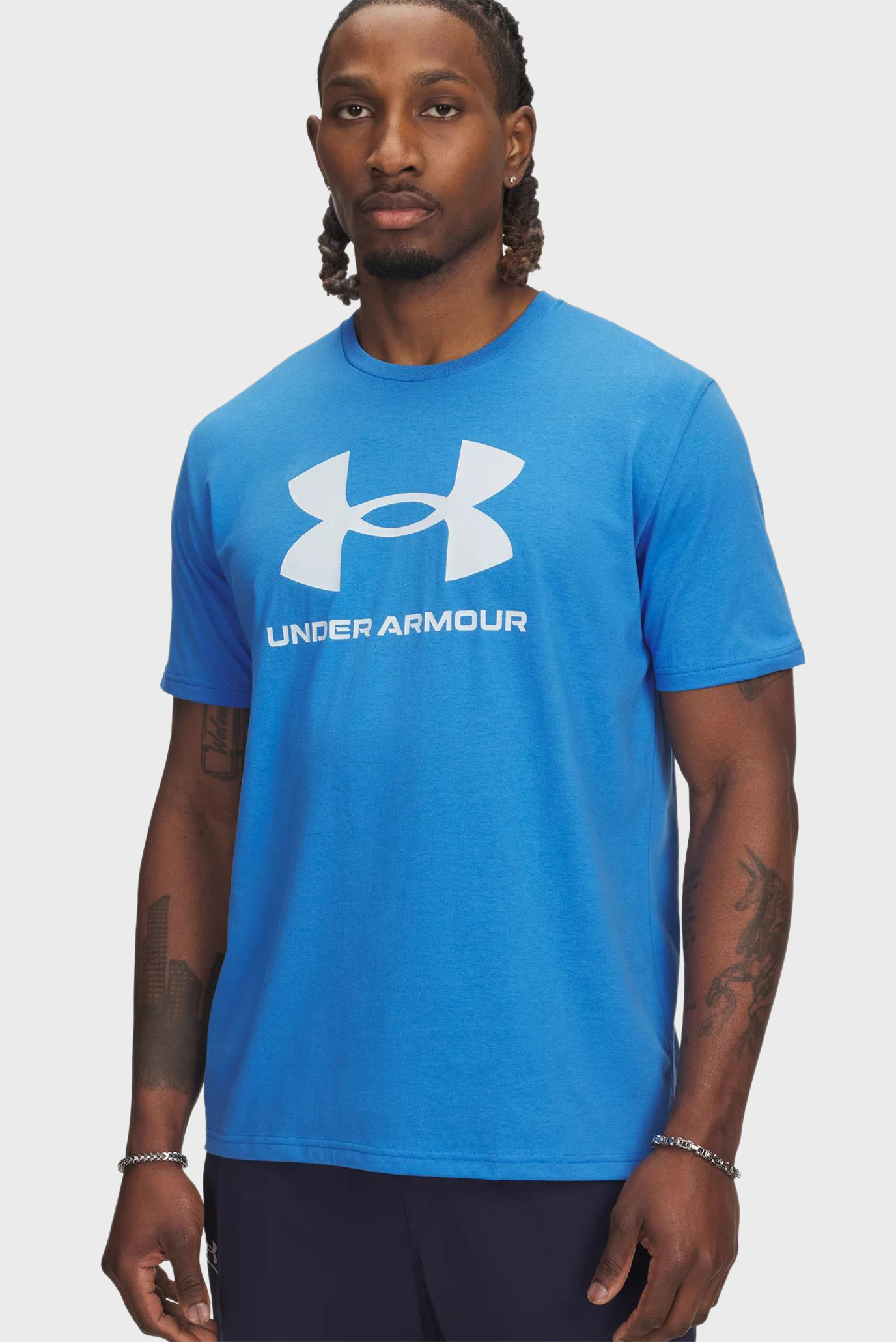 Мужская голубая футболка UA SPORTSTYLE LOGO UPDATE SS Голубой XXL Under Armour 1382911-402 Мужская голубая футболка UA SPORTSTYLE LOGO UPDATE SS Голубой XXL Under Armour 1382911-402