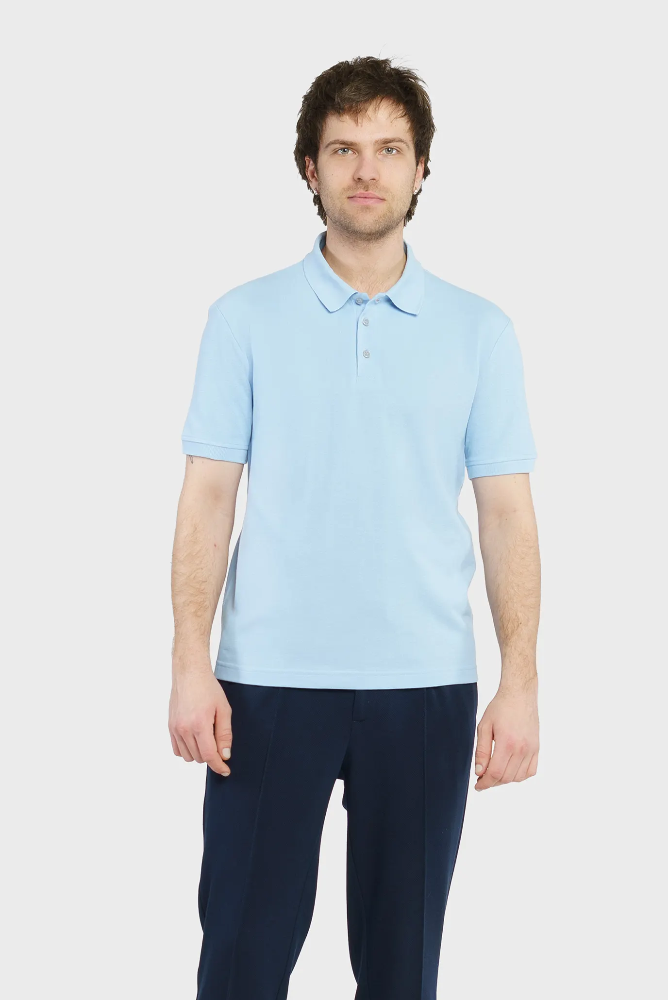 Чоловіче блакитне поло 4