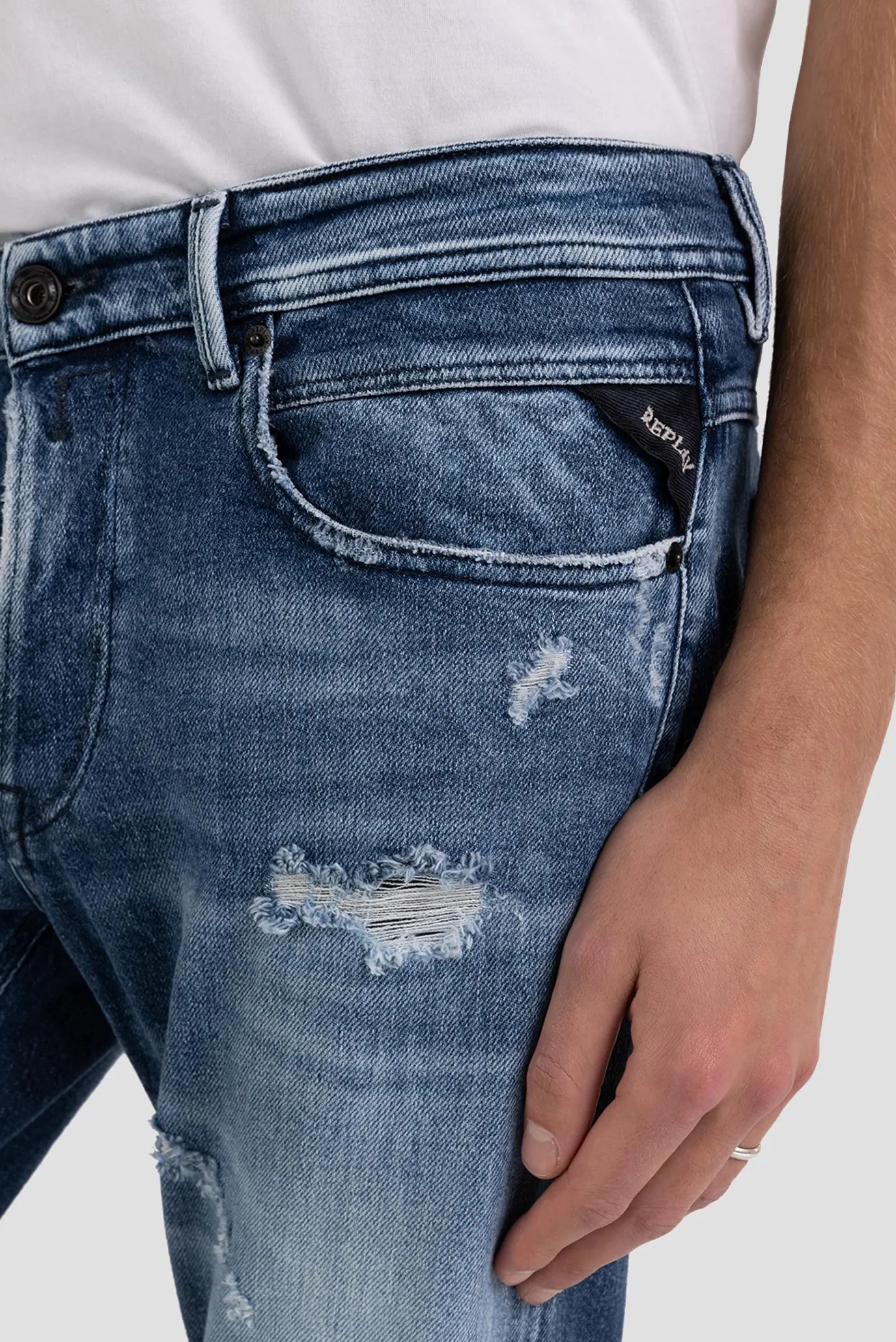 Чоловічі темно-сині джинси 5